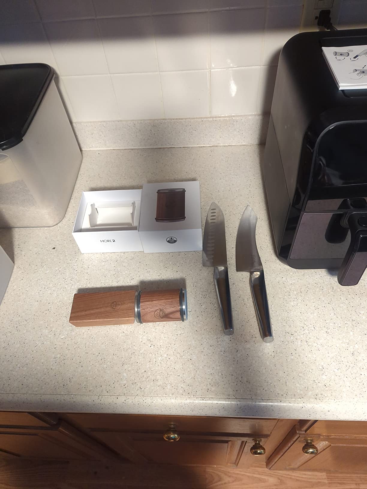 HORL 2 Walnut Rolling Knife Sharpener - Kitchen Knife Sharpener for Razor Sharp Edges Made in Germany - Easy Knife Sharpening Kit - Roller with Magnetic Holder with 15 & 20 Degrees customer photo 1