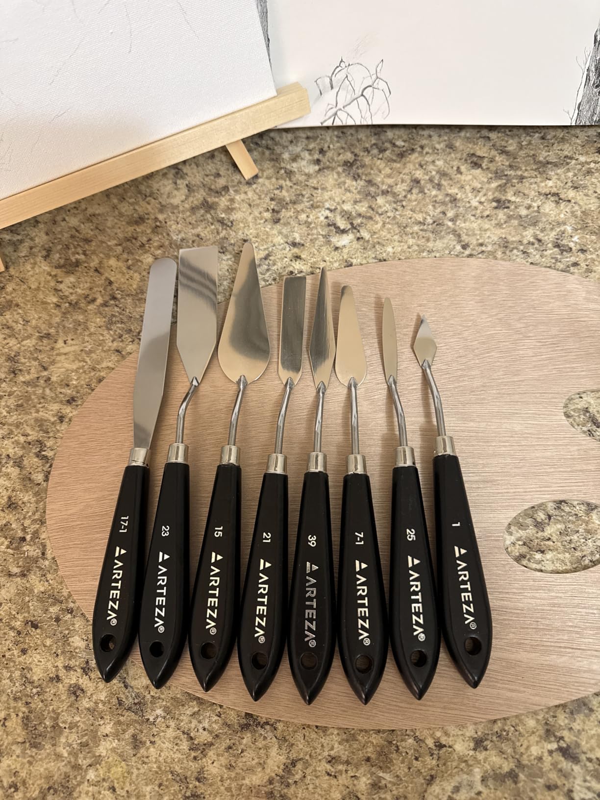 ARTEZA Palette Knives, Set of 8, Stainless Steel for Acrylic and Oil Paint customer photo 1