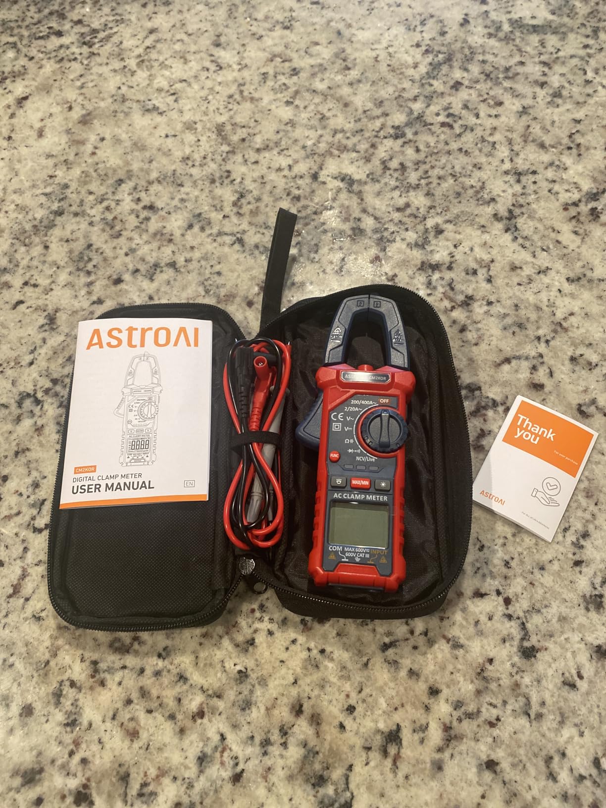 AstroAI Digital Clamp Meter Multimeter 2000 Counts Amp Voltage Tester Auto-ranging with AC/DC Voltage, AC Current, Resistance, Capacitance, Continuity, Live Wire Test, NCV, Blue customer photo 2