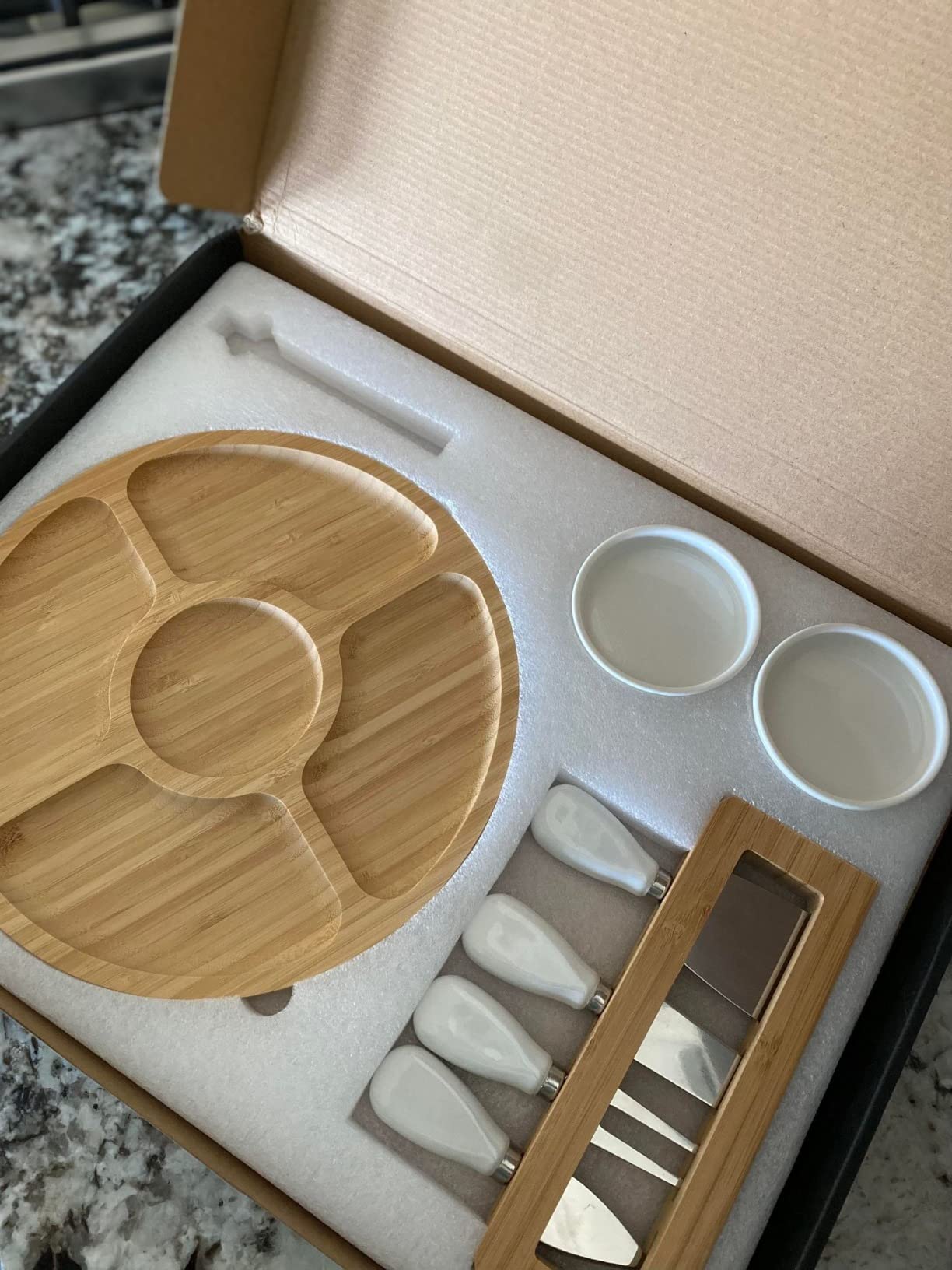 SMIRLY Charcuterie Boards Set, Large Cheese Board with Accessories, Bamboo customer photo 2