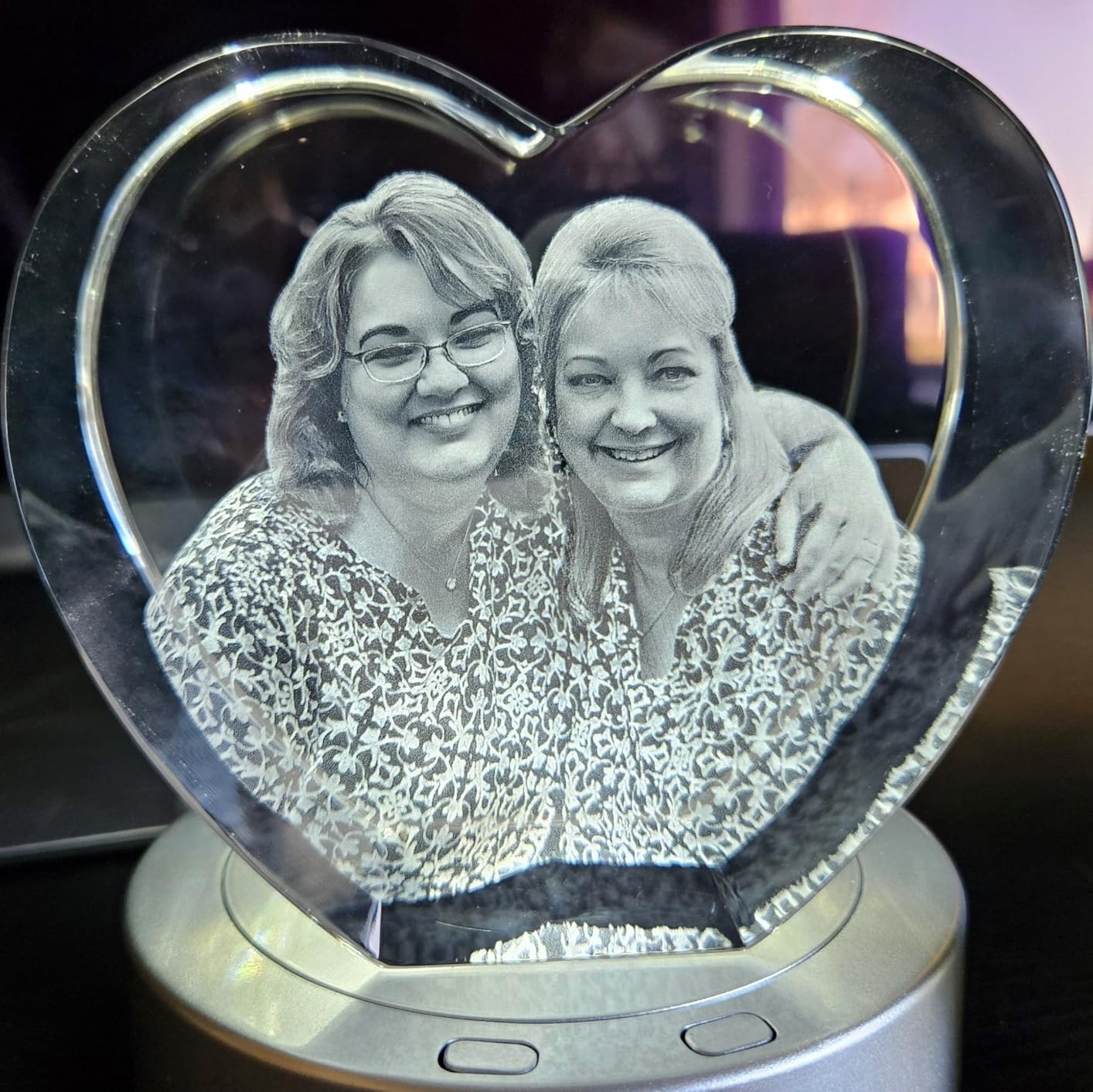 ArtPix 3D Crystal Photo, Personalized Gifts for Women, Wife, Her, Him, Men, Mom, Great Customized Gift With Your Own Photo - Anniversary, Wedding, Birthday - Custom Glass 3D Laser Etched Picture Frame customer photo 1