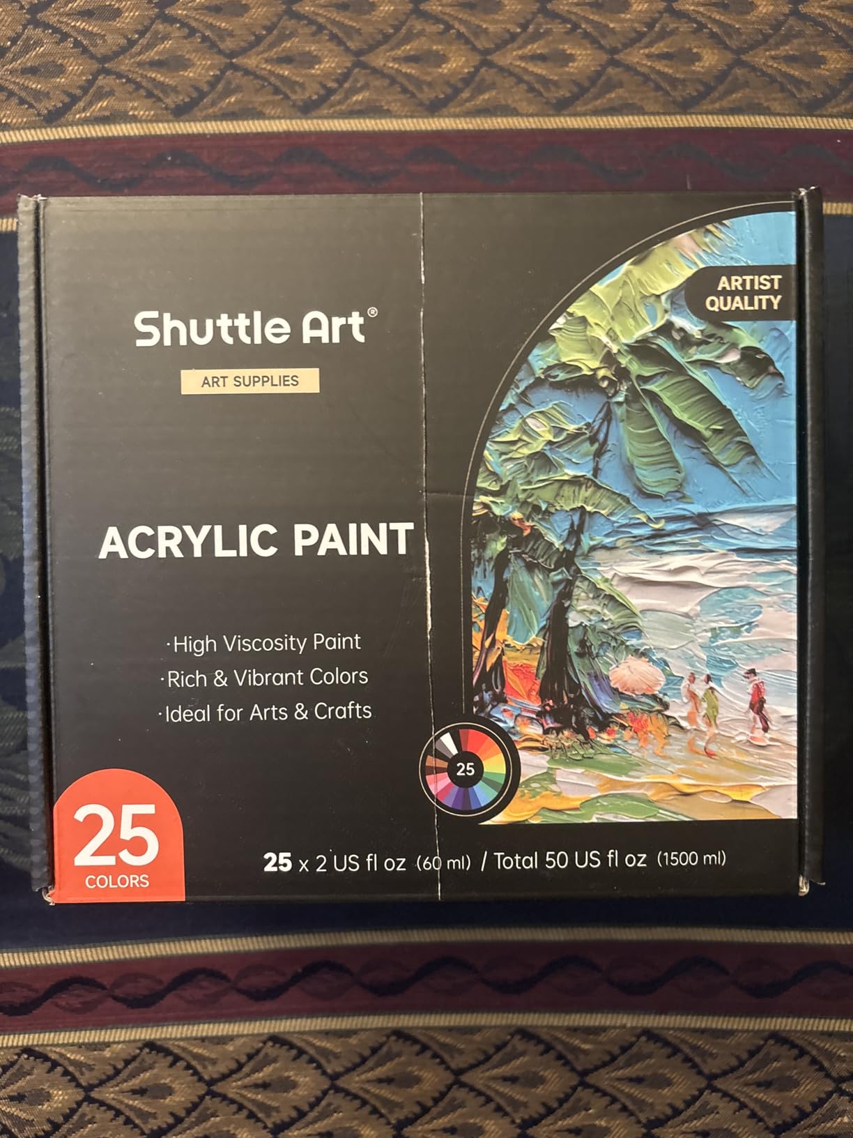 Shuttle Art Acrylic Paint, 50 Colors Acrylic Paint Set, 2oz/60ml Bottles, Rich Pigments, Water Proof, Premium for Artists, Beginners and Kids on Canvas Rocks Wood Ceramic Fabric customer photo 1