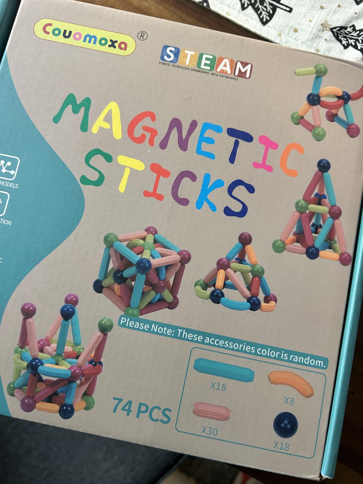 COUOMOXA Magnetic Building Blocks for Toddlers: STEM Educational Toys for 3 4 5+ Years Old Kids - Magnetic Stick Montessori Game for Family for Boys Girls 3-5 customer photo 1