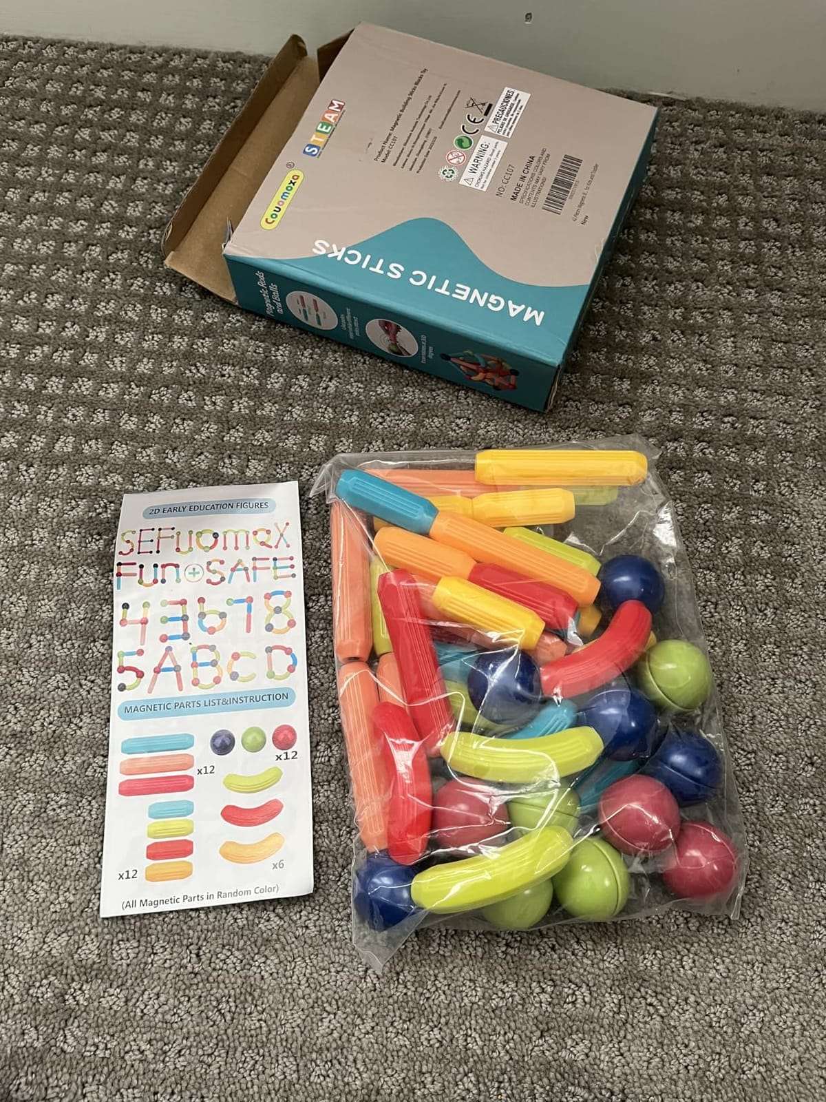 COUOMOXA Magnetic Building Blocks for Toddlers: STEM Educational Toys for 3 4 5+ Years Old Kids - Magnetic Stick Montessori Game for Family for Boys Girls 3-5 customer photo 2