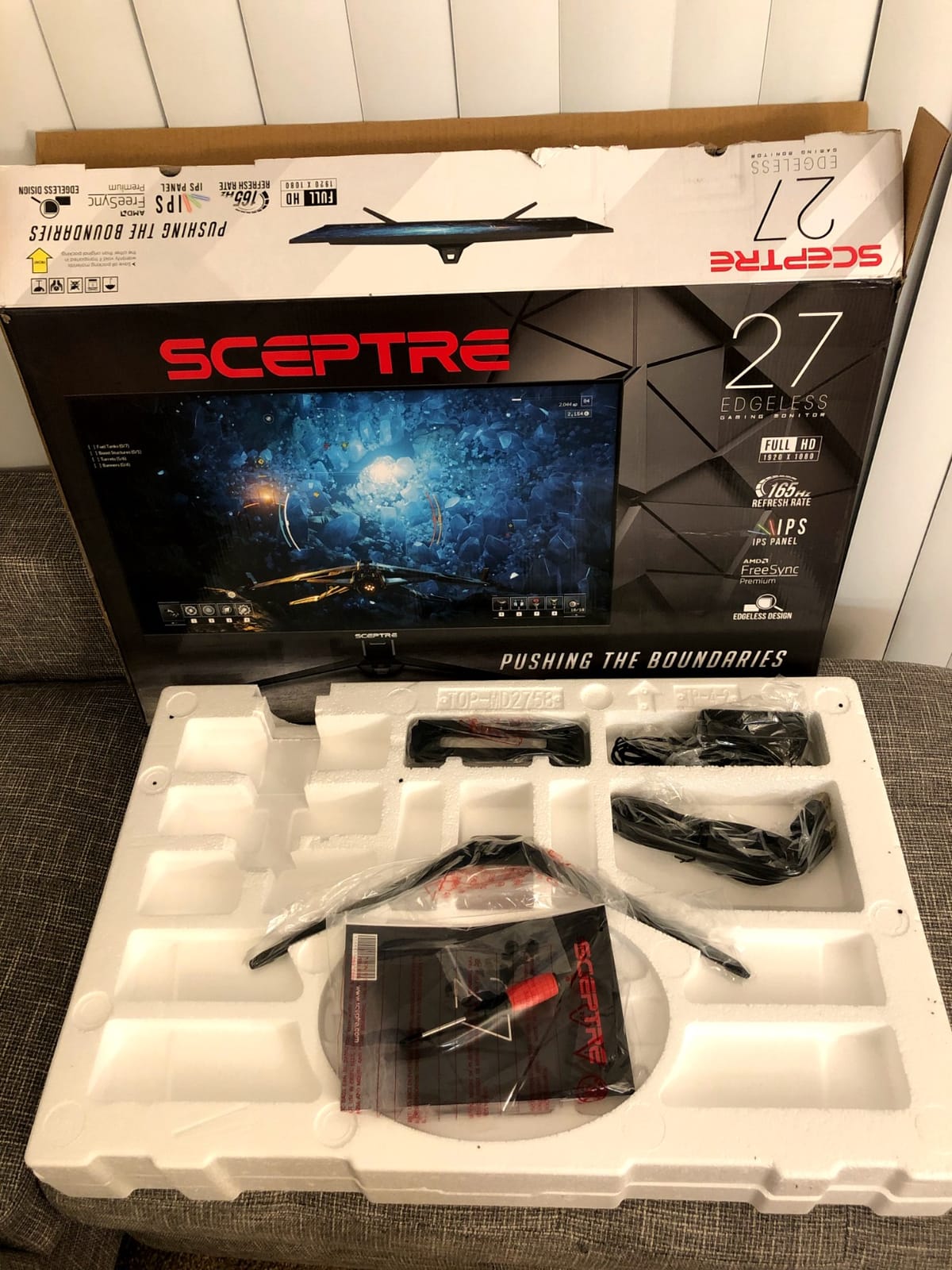 Sceptre 27-inch FHD 1080p IPS Gaming LED Monitor up to 165Hz 144Hz 1ms DisplayPort HDMI, FreeSync FPS RTS Build-in Speakers Gunmetal Black 2022 (E275B-FPT165) customer photo 2