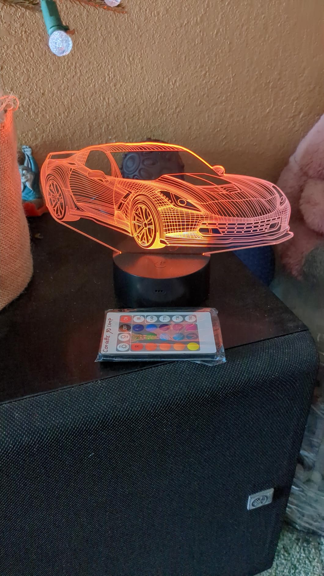 YuanDian Racing Car 3D LED Illusion Lamp, 16 Colors USB & Battery Powered Touch Control with Remote, Creative Car Gift for Boys & Lovers customer photo 1