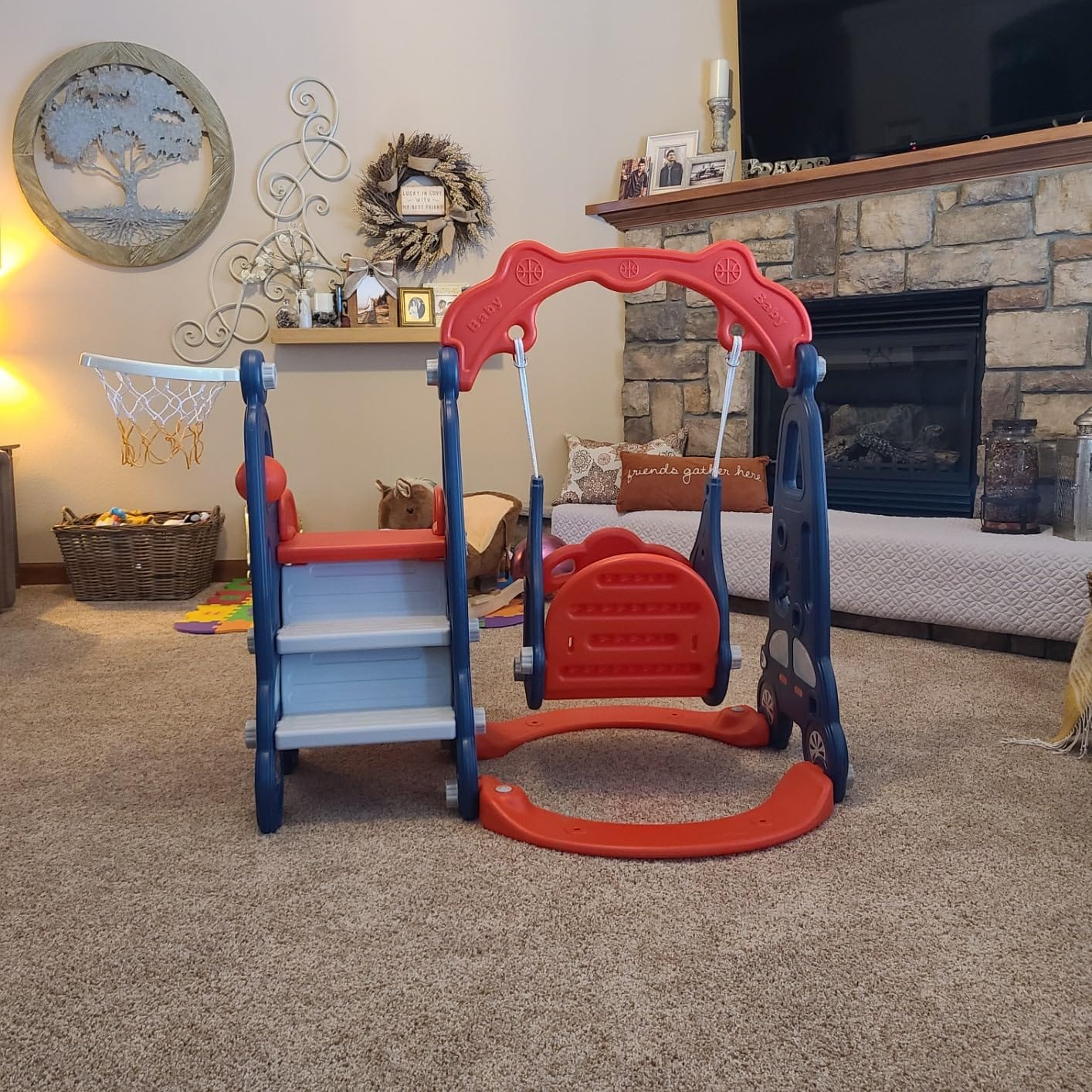 NYEEKOY 4 in 1 Slide Swing Set and Kids Slide for 3+ customer photo 2