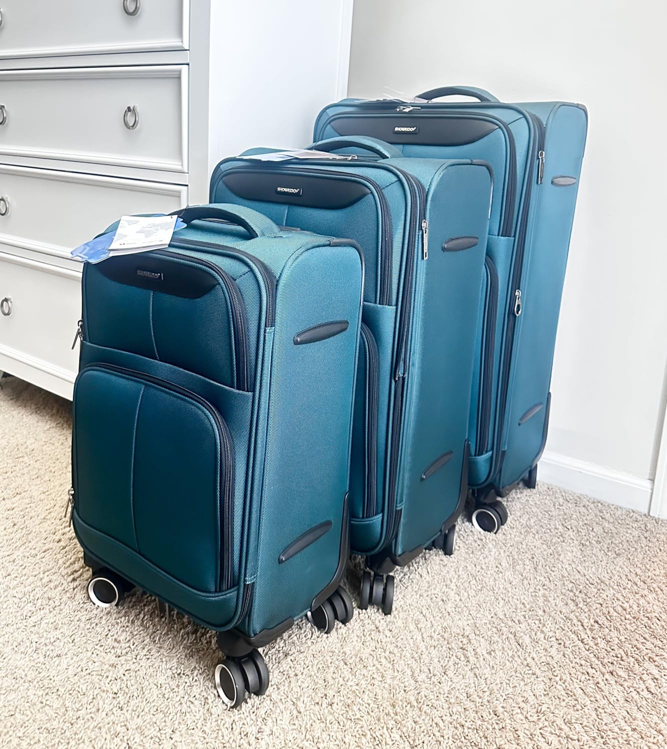 SHOWKOO Luggage Sets 3 Piece Softside Expandable Durable Suitcase Sets customer photo 1
