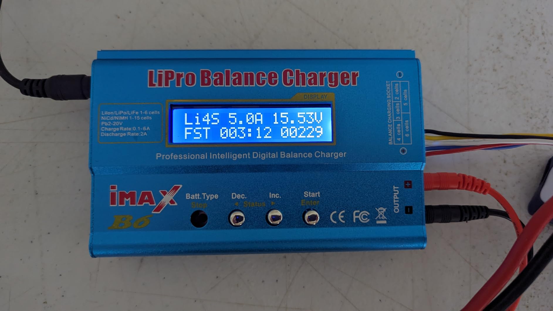 IMAX B6 80W Lipo Battery Balance Charger 6A Discharger, RC Hobby Lipo NiMh Li-ion Ni-Cd Digital Lipro Balance Charger Discharger + AC Power 12V 5A Adapter for Rc Car RC Hobby (Blue) customer photo 2