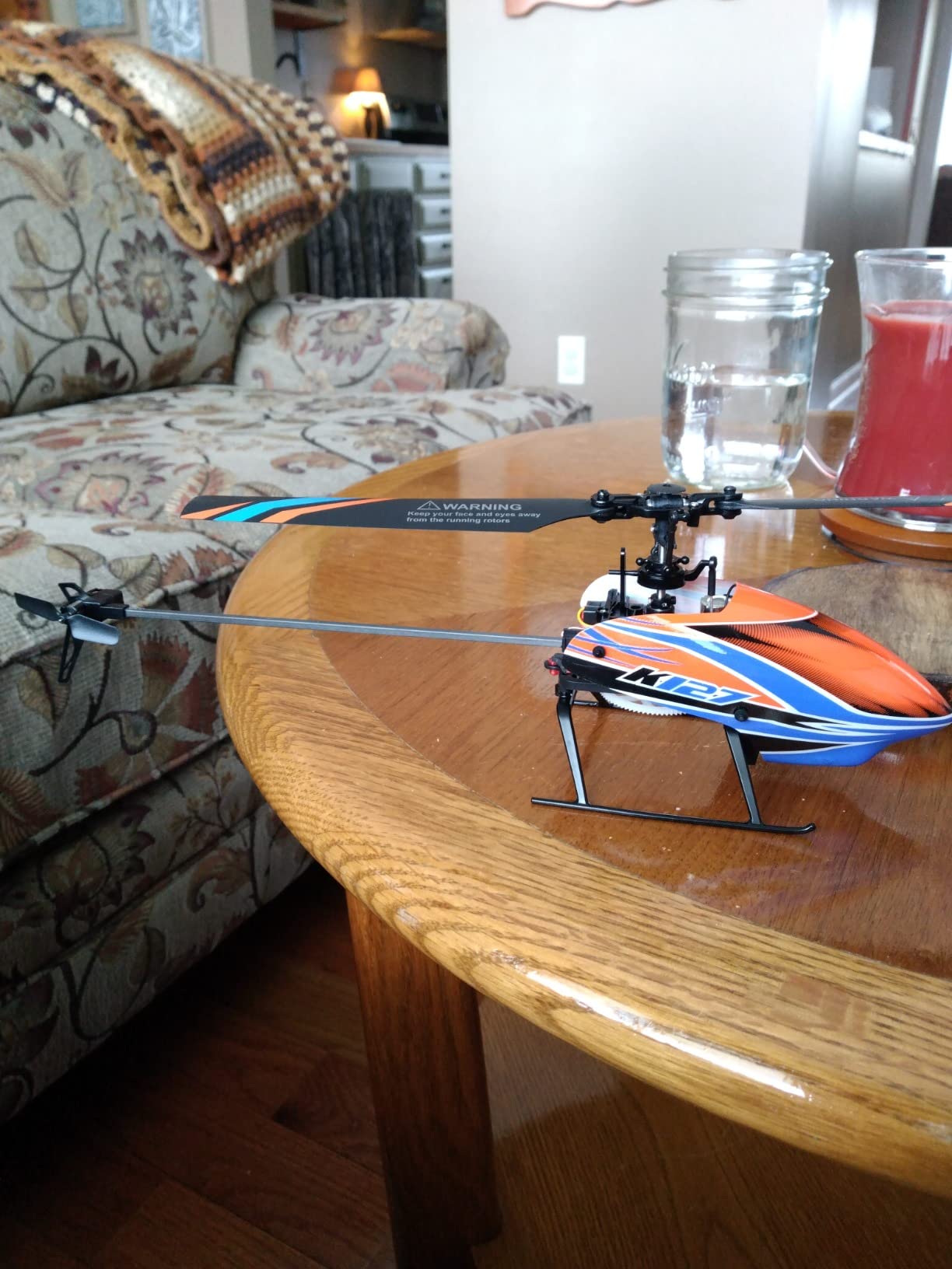 GoolRC RC Helicopter, WLtoys XK K127 Remote Control Helicopter, 4 Channel RC Aircraft with 6-Axis Gyro, Altitude Hold, One Key Take Off/Landing, Easy to Fly for Beginners, Include 2 Batteries customer photo 1