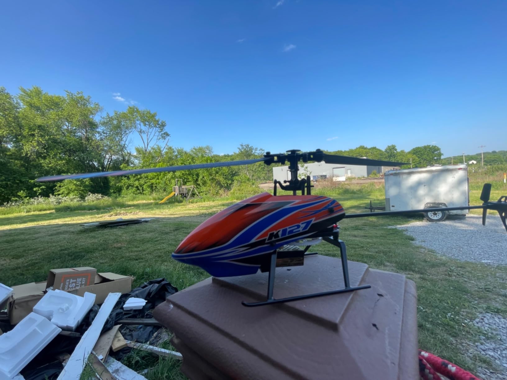 GoolRC RC Helicopter, WLtoys XK K127 Remote Control Helicopter, 4 Channel RC Aircraft with 6-Axis Gyro, Altitude Hold, One Key Take Off/Landing, Easy to Fly for Beginners, Include 2 Batteries customer photo 2