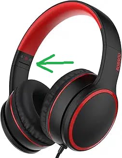 R10 Kids Headphones Over-Ear with Microphone, Lightweight Folding Stereo Bass Headset with 1.5M No-Tangle Cord, Portable Wired Headphones for Smartphone Tablet Computer MP3 / 4 (Black) customer photo 1