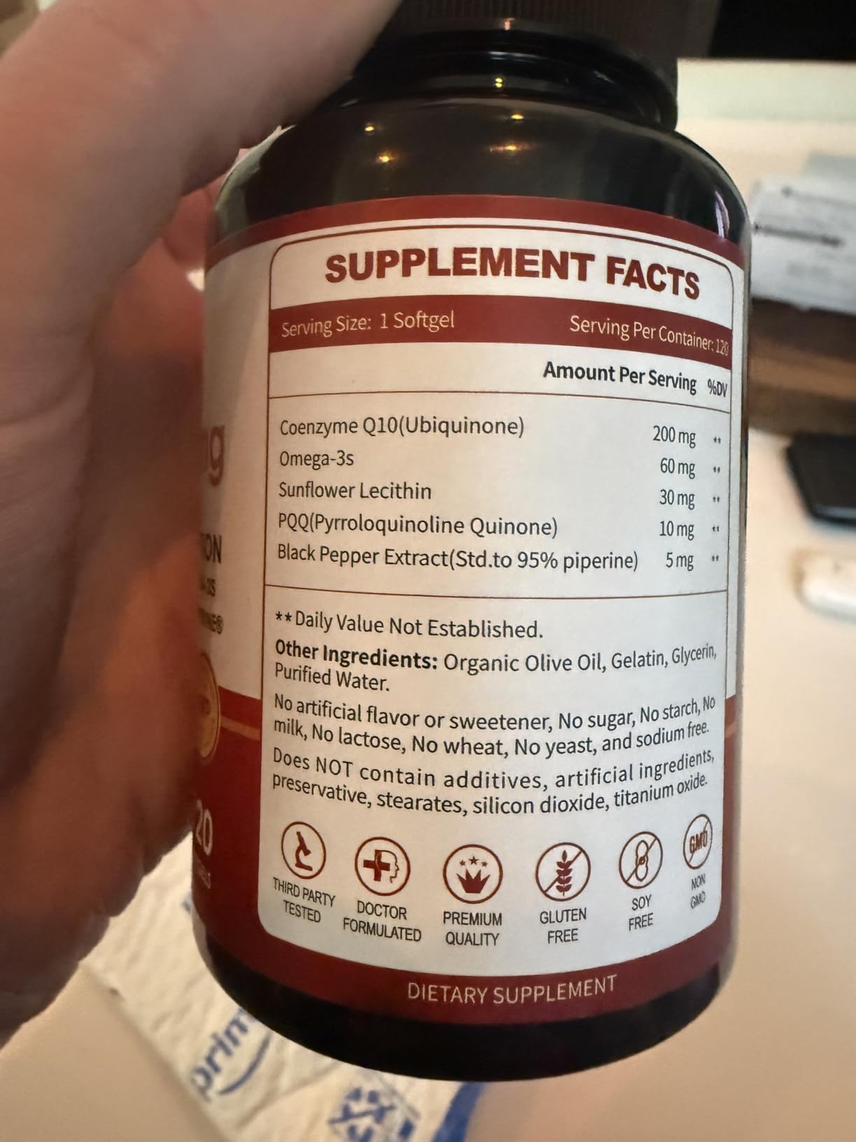 ZEBORA CoQ10 200mg Softgels, 120 Servings customer photo 2