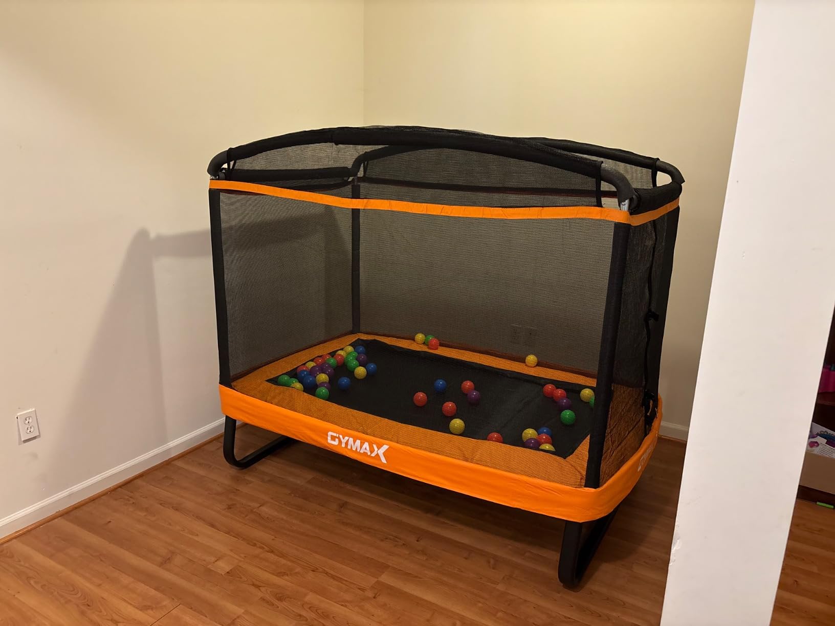 GYMAX Trampoline for Kids, 6FT Toddler Trampoline with Swing & Enclosure Safety Net, ASTM Approved Rectangle Recreational Trampoline for Indoor/Outdoor, Birthday for Baby Boys & Girls customer photo 2