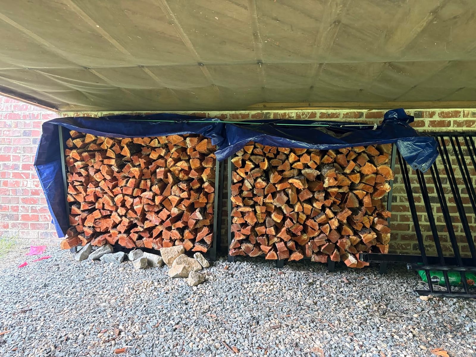 Koutemie 4Ft Outdoor Firewood Rack Holder for Fireplace Wood Storage, Adjustable Fire Log Stacker Stand, Black customer photo 1