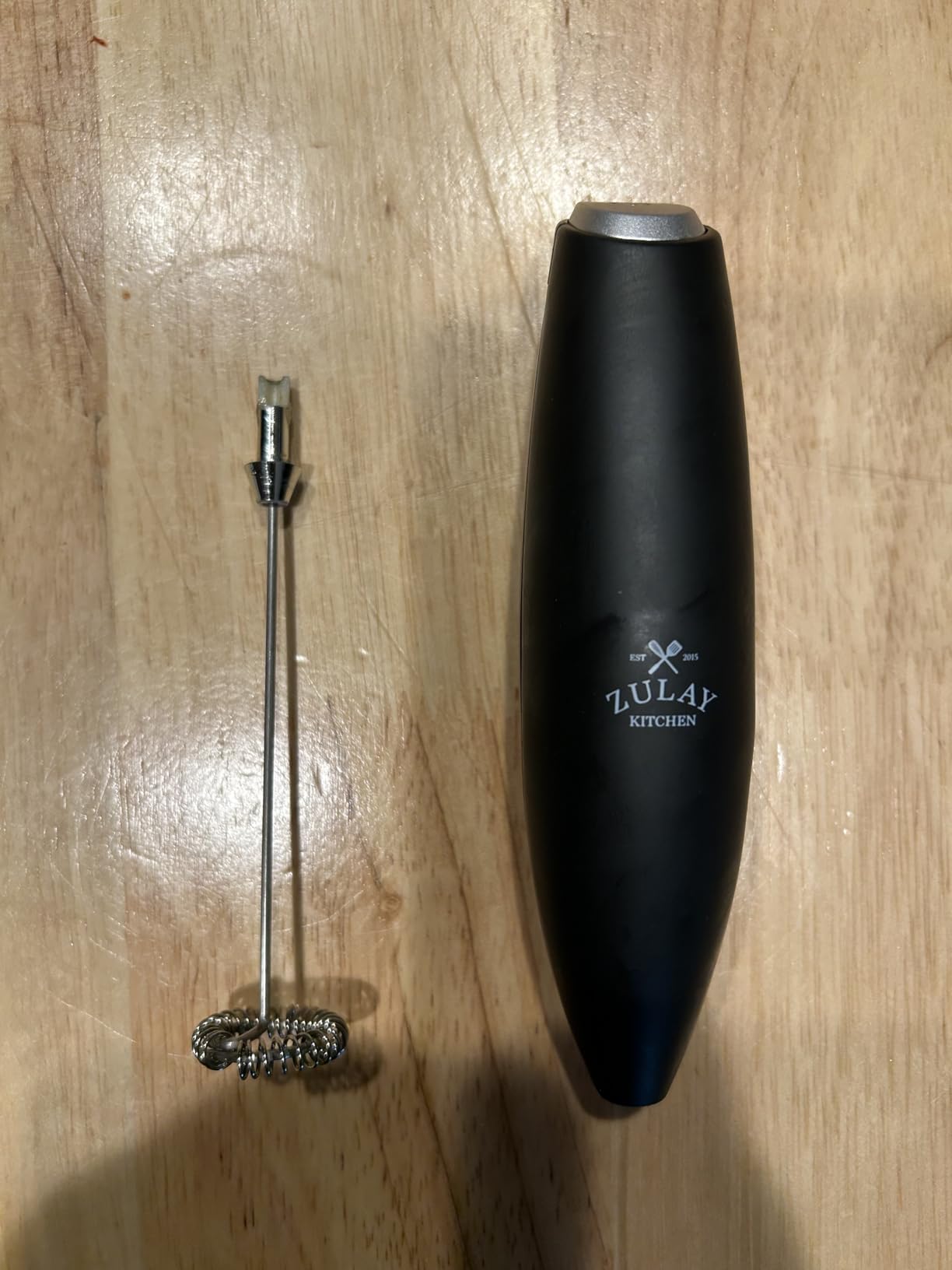 Zulay Kitchen Powerful Milk Frother Wand With Duracell Batteries - Ultra Fast Handheld Drink Mixer - Electric Whisk Foam Maker for Coffee, Lattes, Cappuccino & Matcha - Z1 Motor - Black customer photo 1