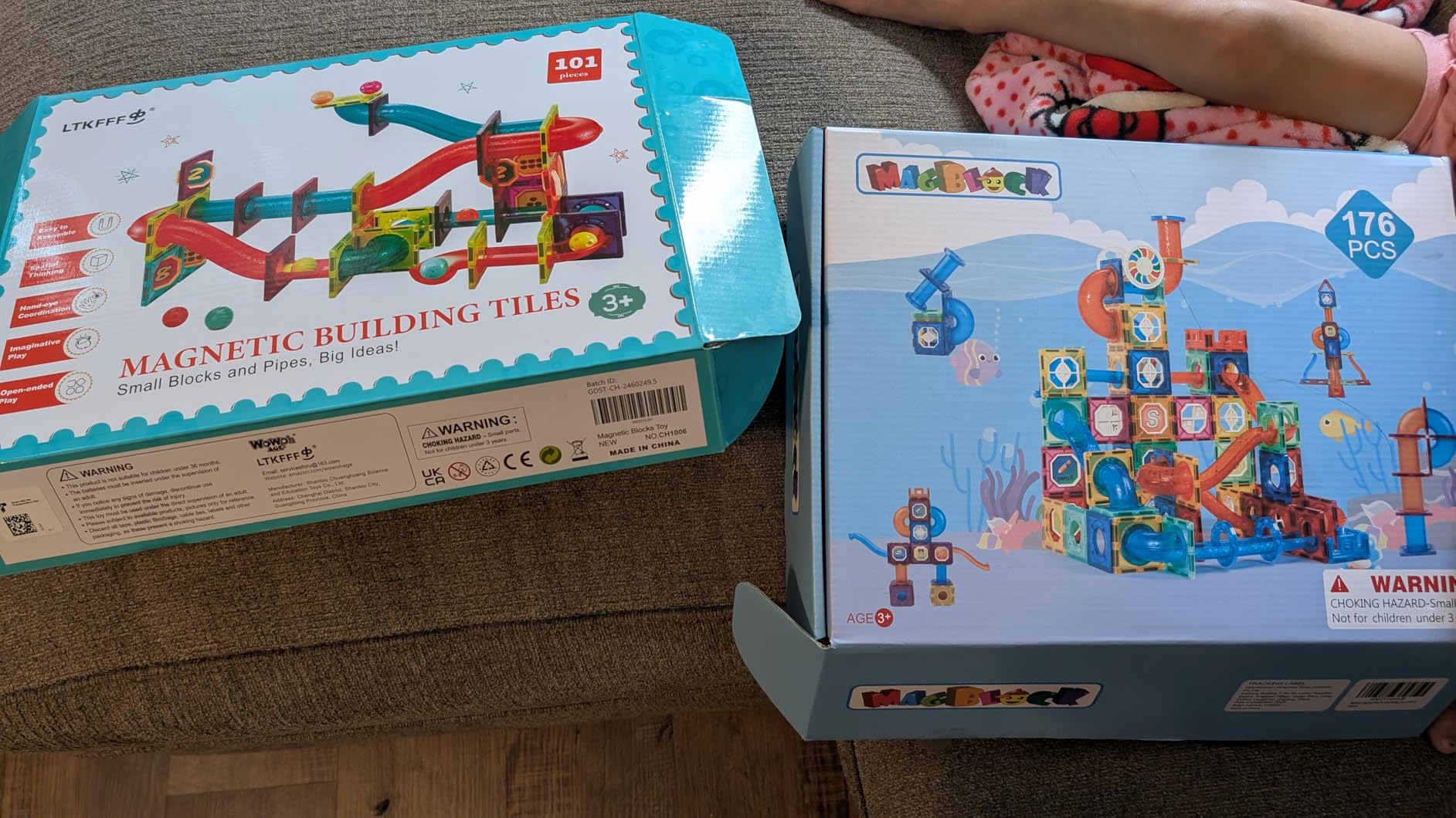 MAGBLOCK 176PCS Magnetic Tiles Marble Run Set Building Blocks for Ages 8+ customer photo 1