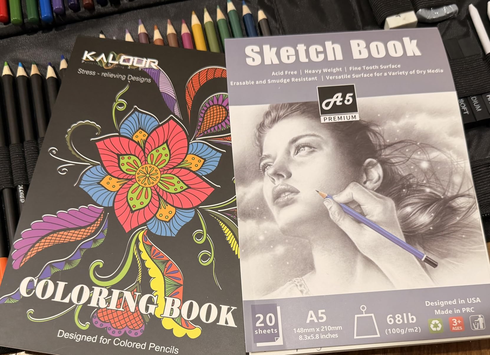 KALOUR Premium 144 Drawing Pencil Set,including 120 Colored Pencils and 24 Sketch Kit,Art Pencil Kit in Zippered Travel Case, for Drawing,Sketching and Coloring,Ideal for Beginner,Artists and Adults customer photo 2