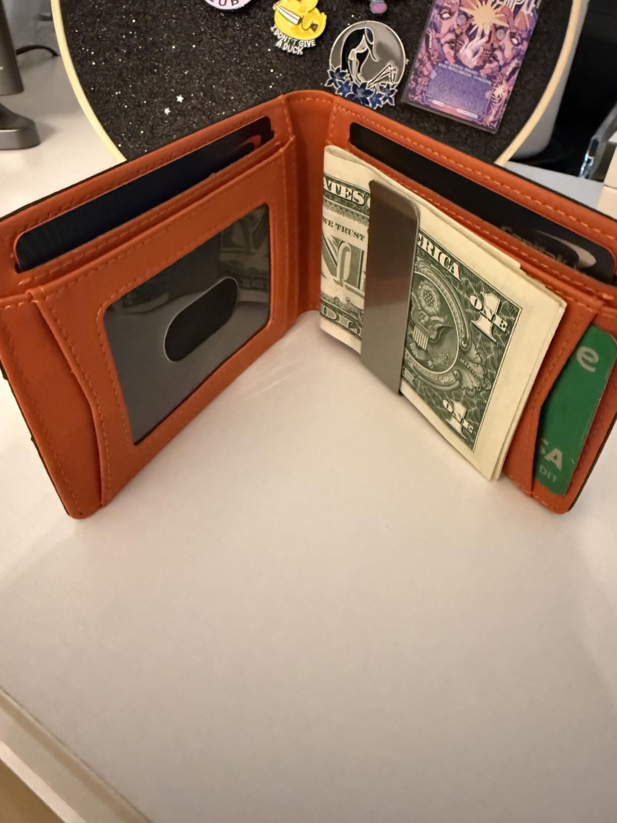 RUNBOX Slim Wallet for Men - RFID Blocking Leather Bifold with Money Clip customer photo 2