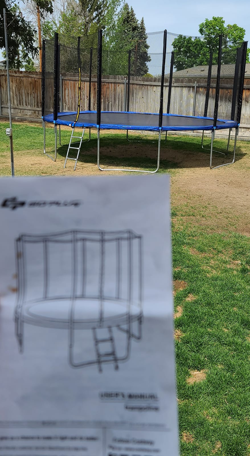 Giantex 8Ft 10Ft 12Ft 14Ft 15Ft 16Ft Trampoline for Kids Adults, ASTM Approved Trampoline with Net, Thickness Steel Pipes Wear-Resistant All Weather Outdoor Large Recreational Trampoline with Ladder customer photo 2