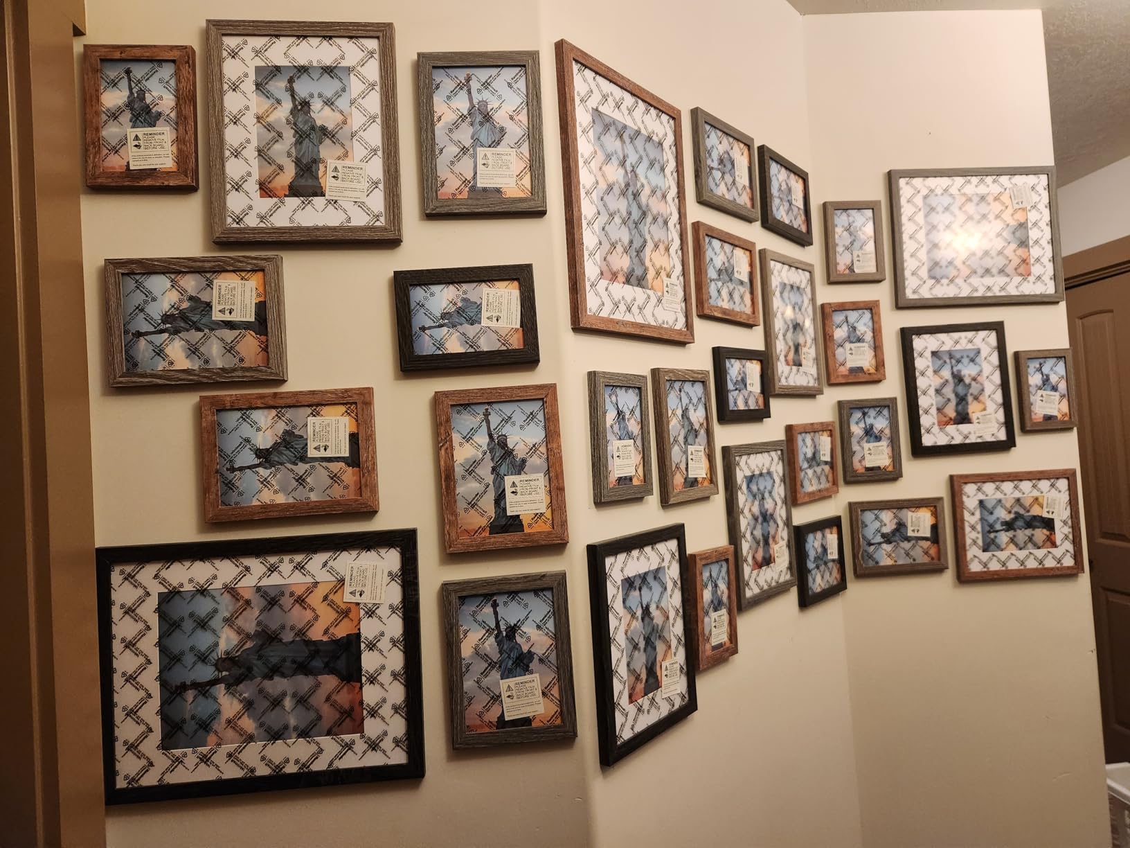 SESEAT Picture Frames Collage, Gallery Wall Frame Set with 11x14 8x10 5x7 4x6 Frames in 3 Different Finishes, Set of 10 customer photo 2