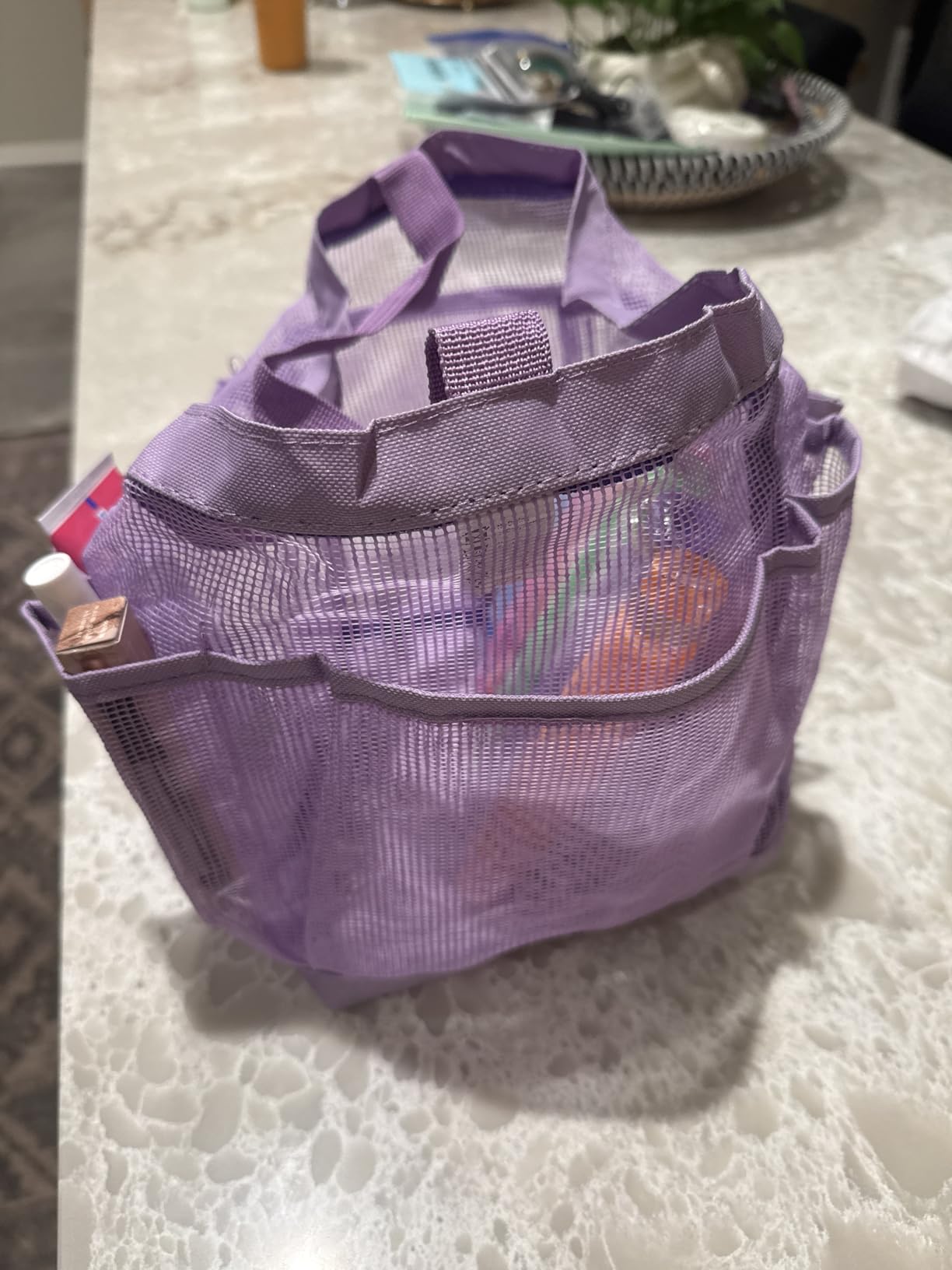 EUDELE Mesh Shower Caddy Portable for College Dorm Room Essentials, Shower Caddy Dorm with 9-Pocket Large Capacity for Beach, Swimming, Gym, Camping, Travel essentials customer photo 2