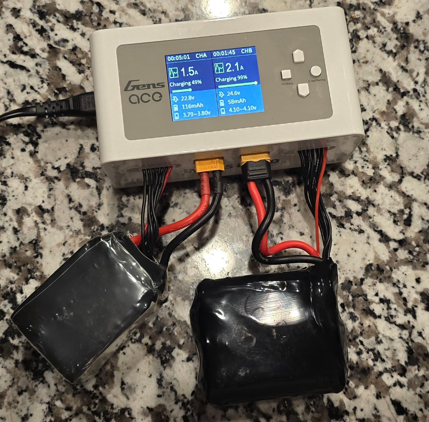 Gens Ace Lipo Battery Charger IMARS D300 G-Tech Series Smart Dual Lipo Charger 16A AC 300W DC 700W Lipo Charge(White) customer photo 2