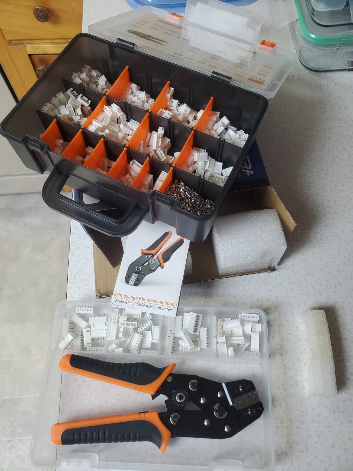 PEBA Crimping Tool and JST Connector Kit - 19 Types of 2.5 mm JST-XH Connectors & Crimp Pins, 2.5 mm JST-SM Housings and Contacts, for DIY Electronics - Suitable for AWG 32-20 Wires customer photo 1