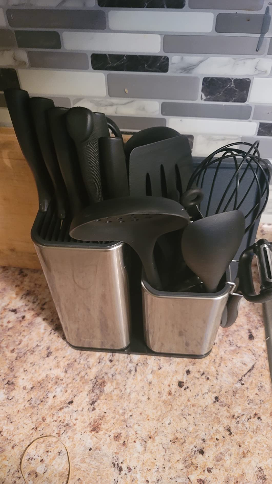 RAXCO Kitchen Utensils Set,18-Piece Cooking Utensils and Knife Set,Black customer photo 2