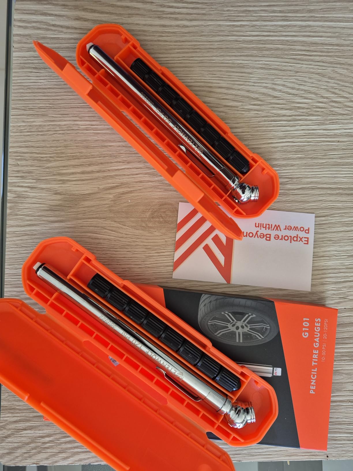 ETENWOLF Pencil Tire Pressure Gauge 2 Pack (10-50PSI, 20-120PSI) customer photo 1