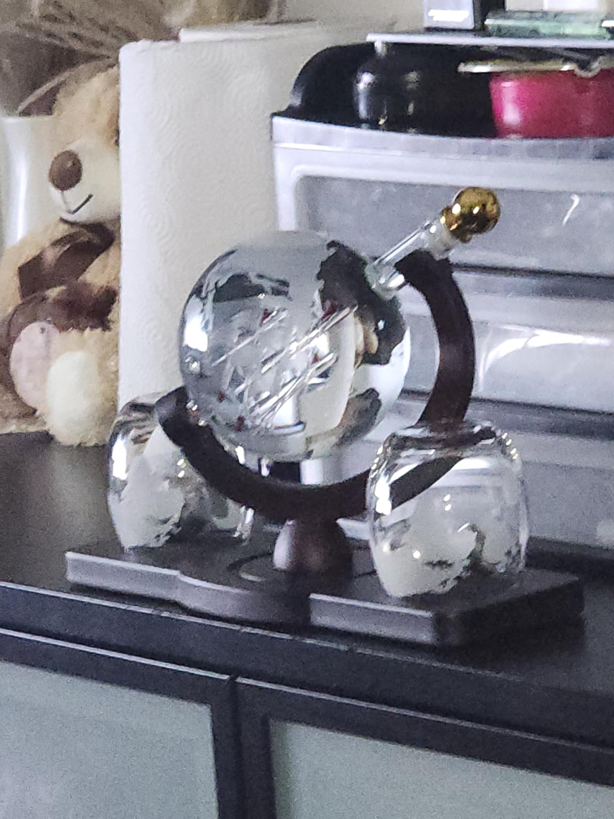 PONPUR Gifts for Men Dad Christmas, Whiskey Decanter Globe Set with 2 Ball Stones & 2 Glasses, Anniversary Birthday Gifts for Him Husband Boyfriend Brother, Cool Stuff Gift for Bourbon Scotch customer photo 2
