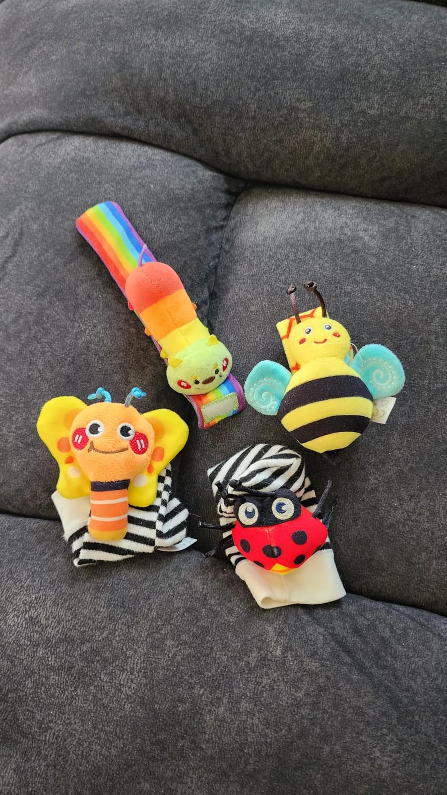 Infinno Wrist Rattles and Foot Finder Socks Set, Baby Toys for 0-12 Months customer photo 2