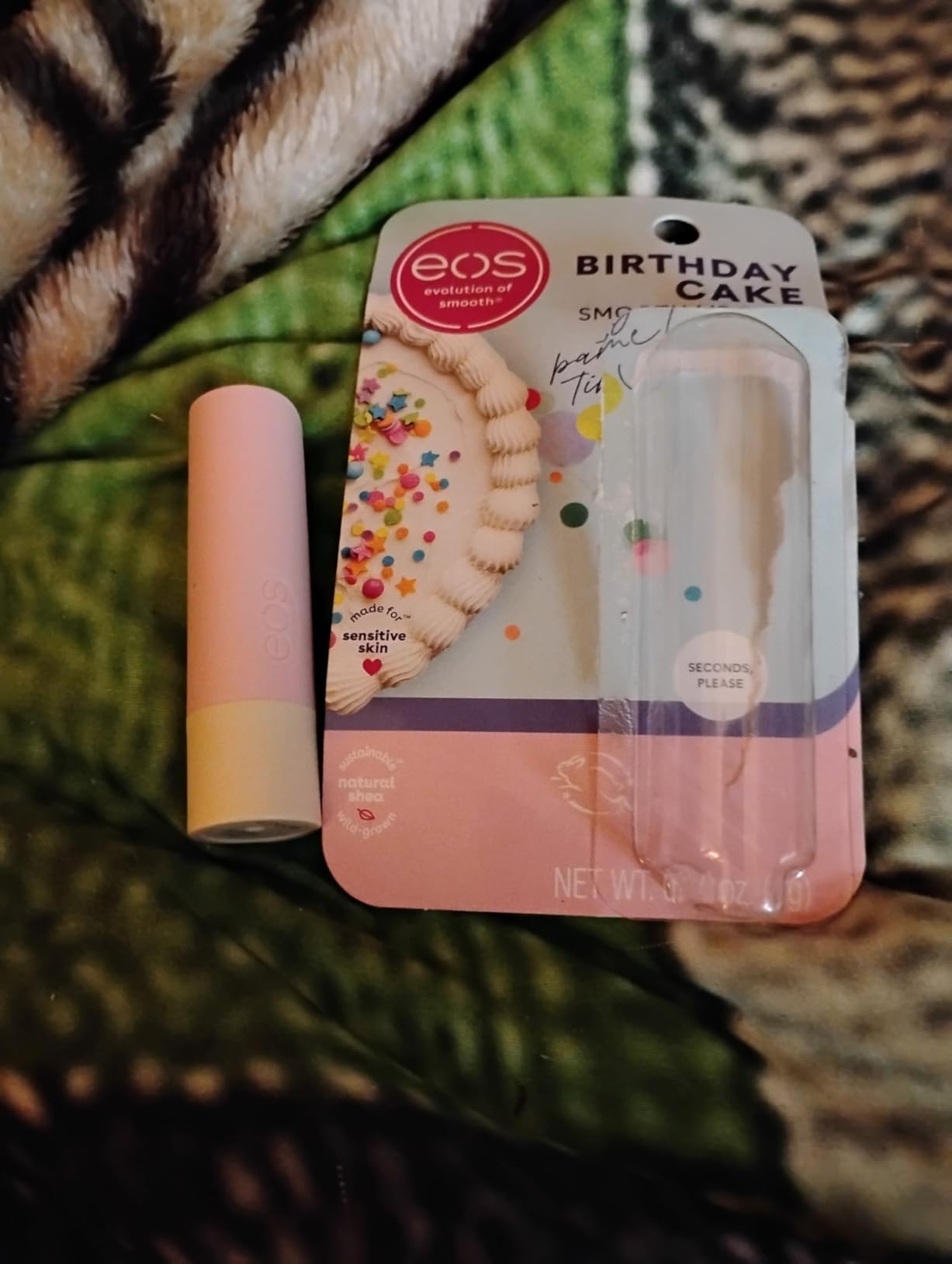 eos Natural Shea Lip Balm- Birthday Cake, All-Day Moisture, Shea Butter, Dry Lip Care, 0.14 oz customer photo 2