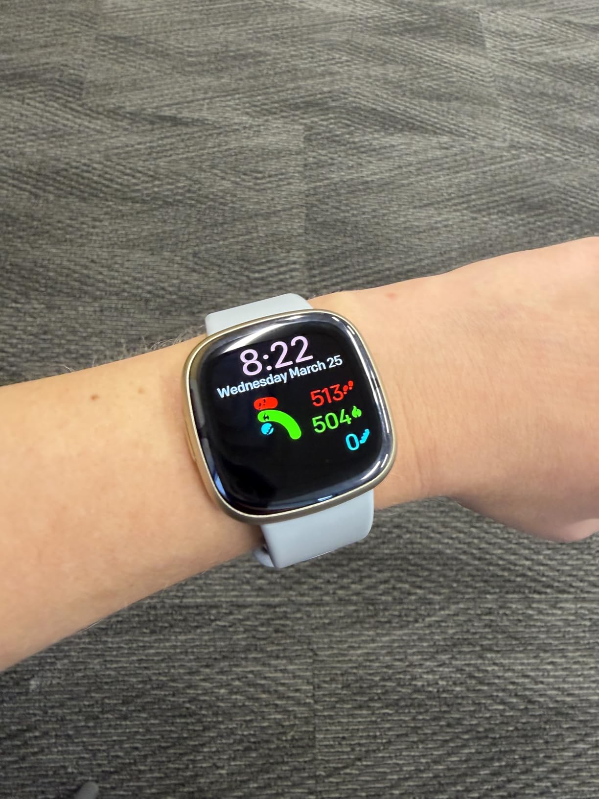Fitbit Sense 2 Health and Fitness Smartwatch - Lunar White/Platinum customer photo 1