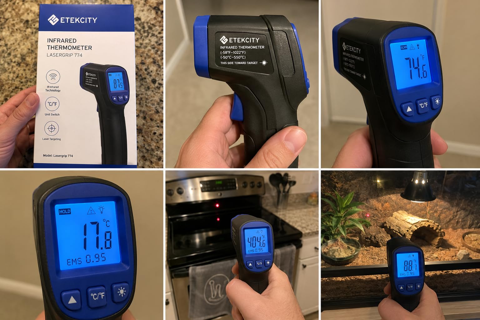 Etekcity Infrared Thermometer Laser Temperature Gun 774 customer photo 1