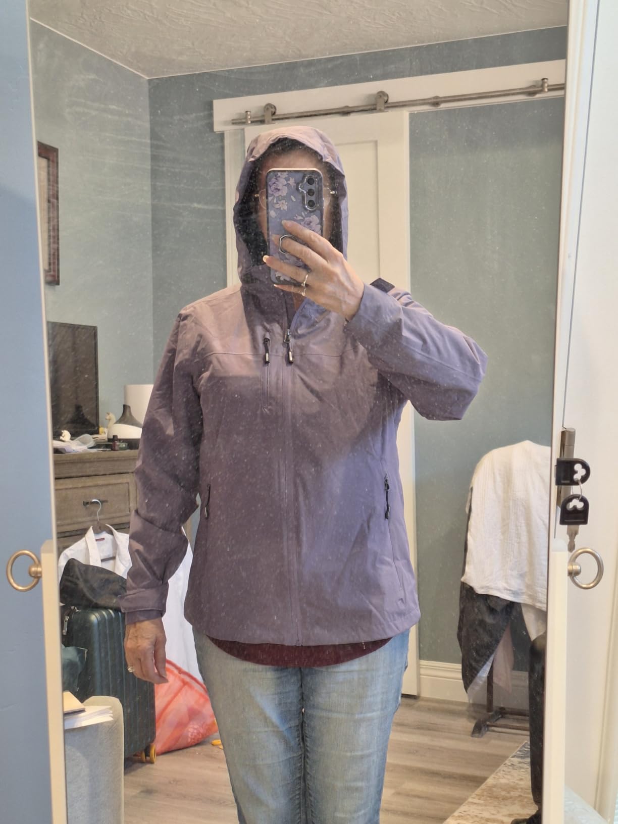 Outdoor Ventures Packable Rain Jacket Women Waterproof Raincoat with Hood customer photo 1