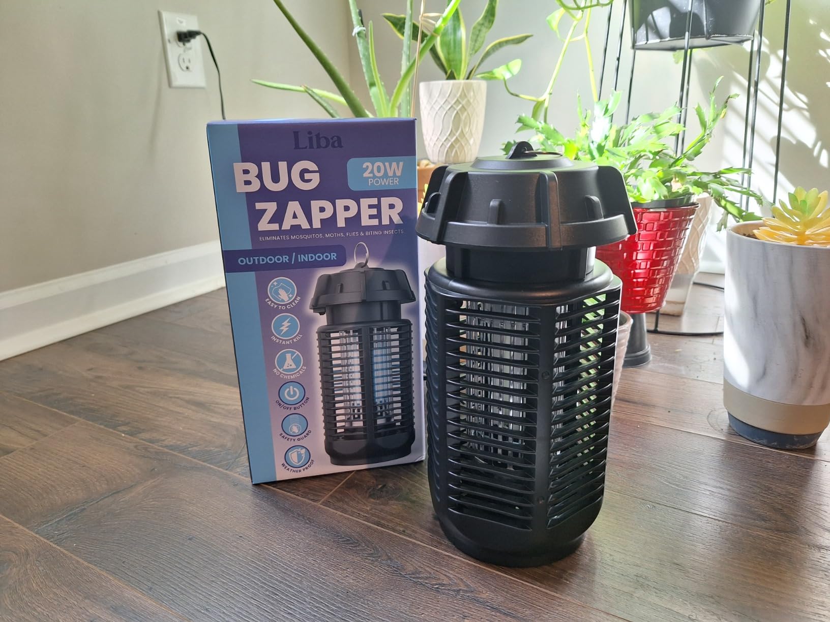 LiBa Bug Zapper Outdoor 4000V 20W, IPX4 Waterproof Insect Killer for Yard customer photo 2