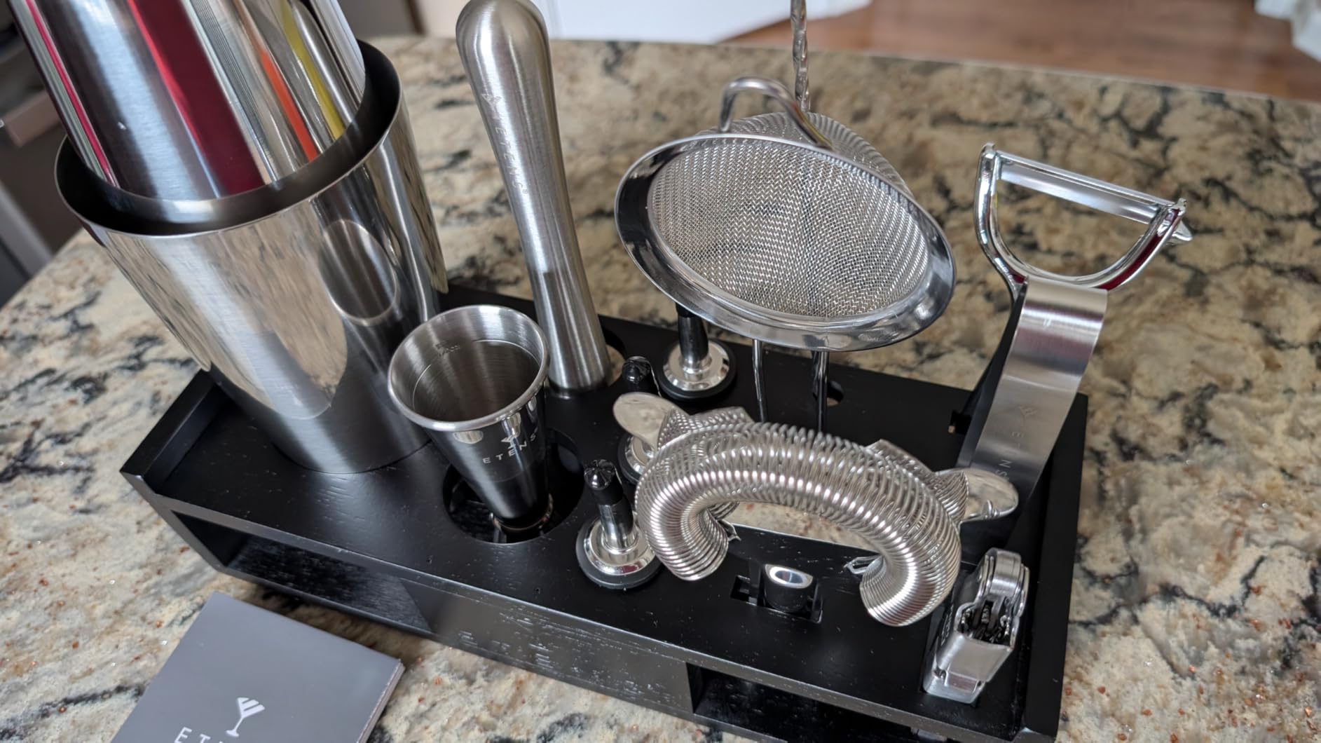 Premium 15-Piece Mixology Bartender Kit – Stainless Steel Cocktail Shaker Set with Wooden Stand | Professional Boston Shaker Bar Tool Set for Home & Expert Mixologists | Luxury Cocktail Making Gift customer photo 1