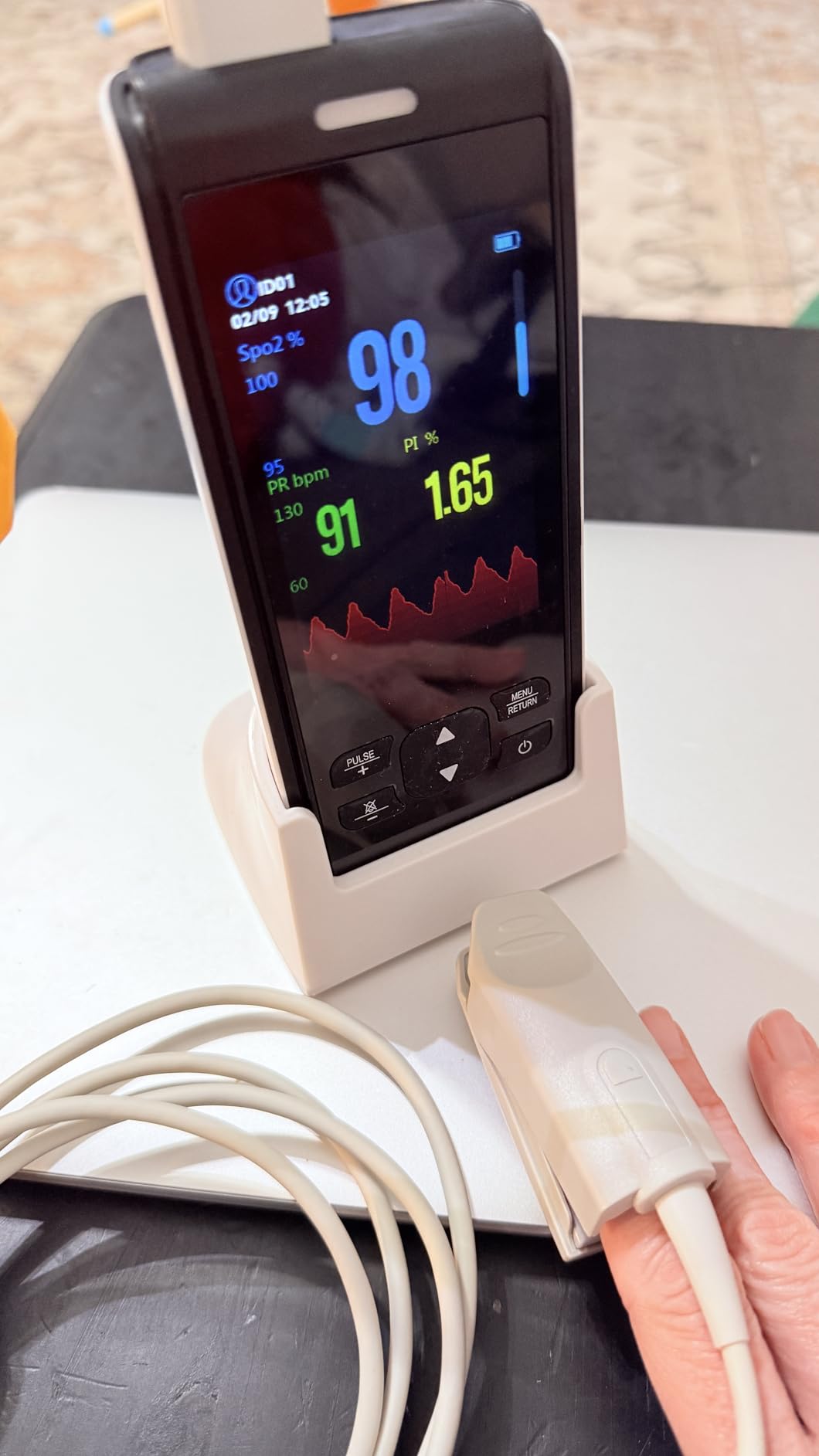 Pulse Oximeter - Handheld Pulse Oximeter Rechargeable Overnight Pulse Ox Continuous oxygen meter finger pulse oximeter Fingertip with Pulse o2 sat monitor finger for oxygen SpO2 customer photo 1