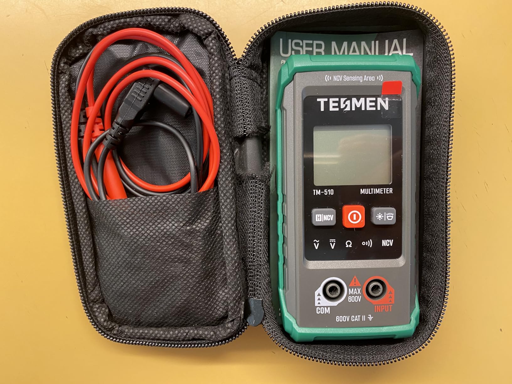 TM-510 Digital Multimeter, 4000 Counts, Smart Measurement, Auto-Ranging Voltmeter; Voltage Tester with Non-Contact Voltage Function, Measures AC/DC Voltage, Resistance, Continuity – Green customer photo 2
