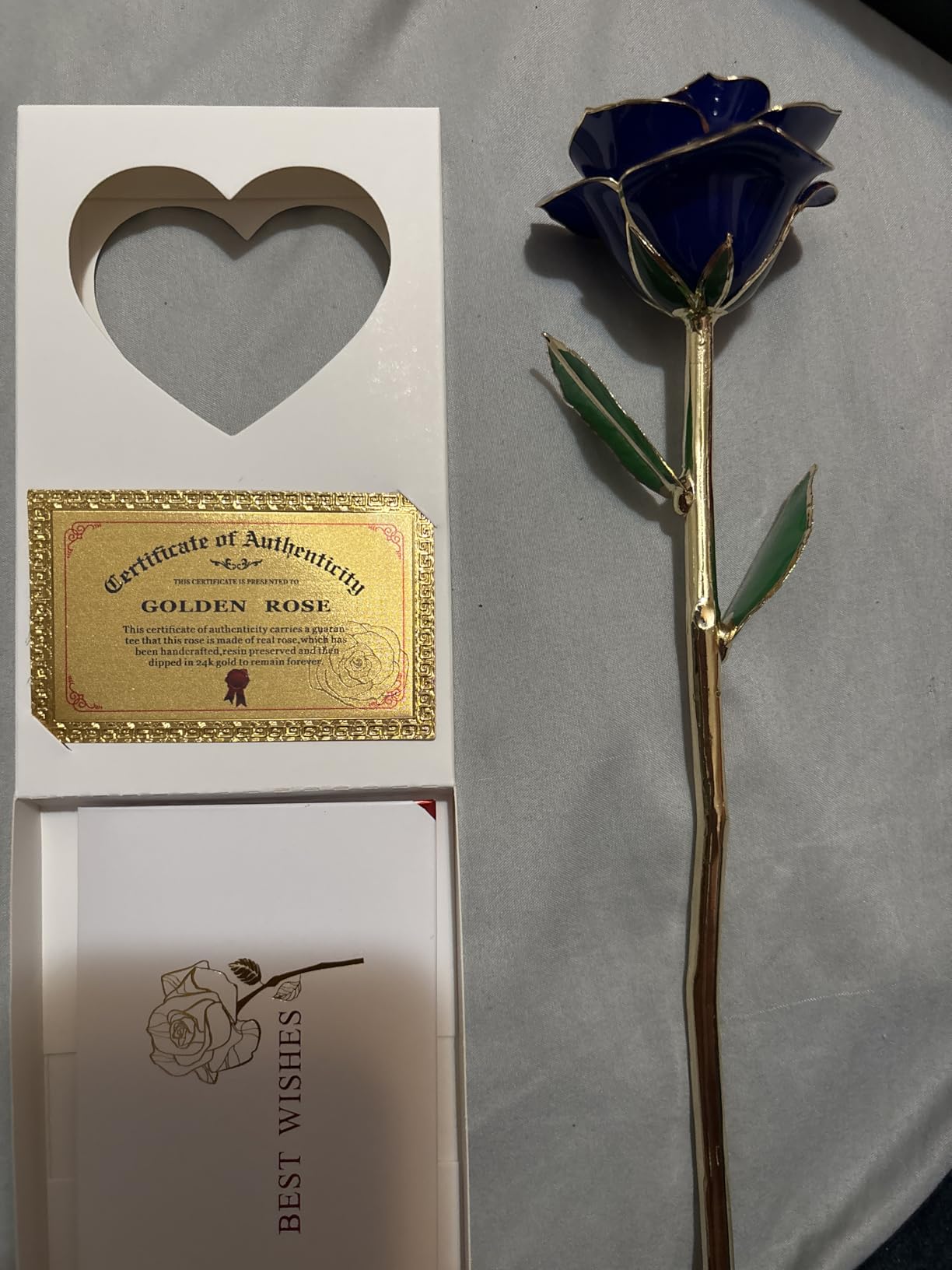 Anthonic Gold Dipped Rose Real 24K Gold Rose, Genuine One of a Kind Rose Hand Dipped in 24K Golden Roses Romantic Gifts for Women in Her Birthday Anniversary Valentines Day Mothers Day customer photo 1