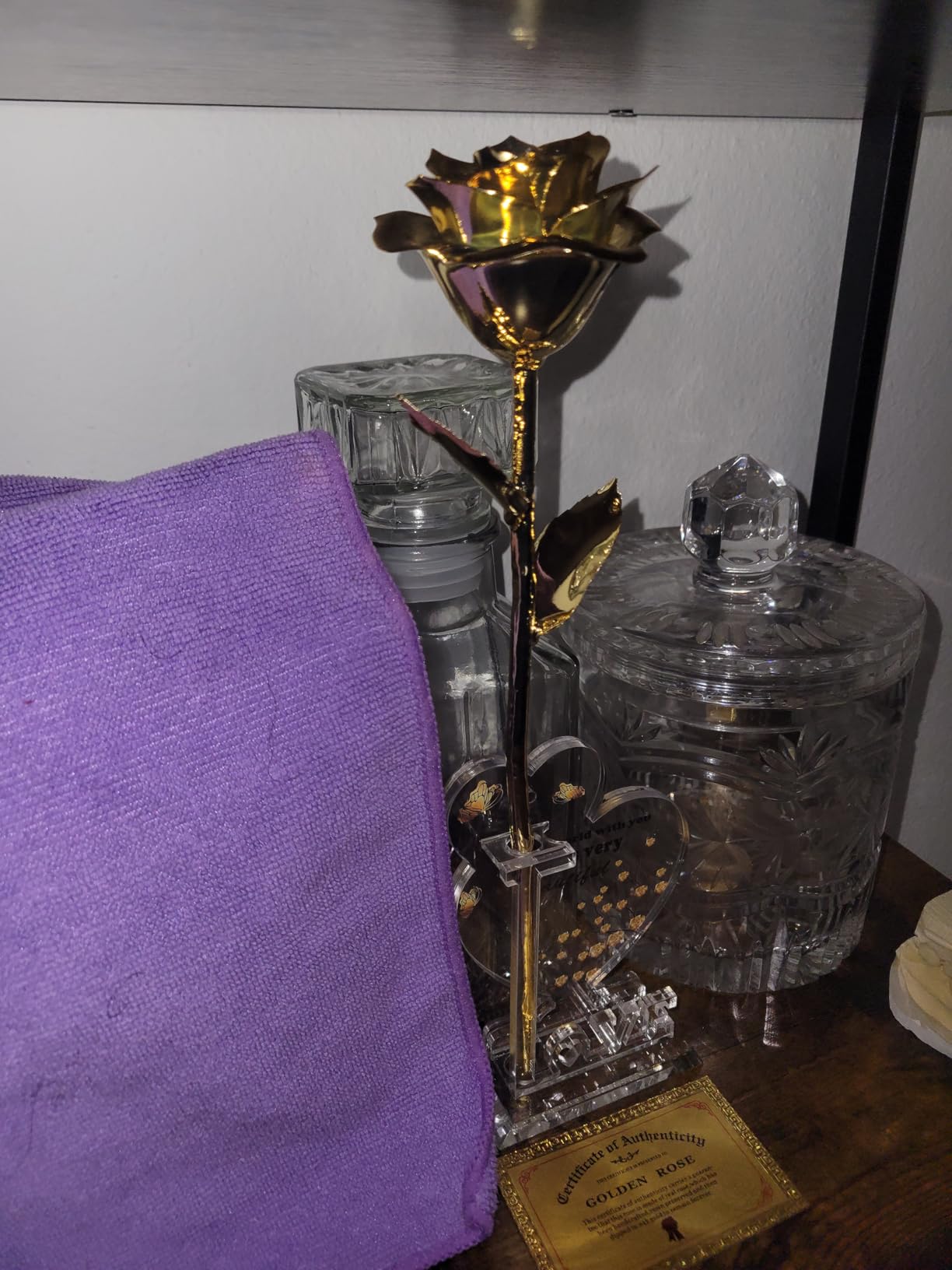 Anthonic Gold Dipped Rose Real 24K Gold Rose, Genuine One of a Kind Rose Hand Dipped in 24K Golden Roses Romantic Gifts for Women in Her Birthday Anniversary Valentines Day Mothers Day customer photo 2