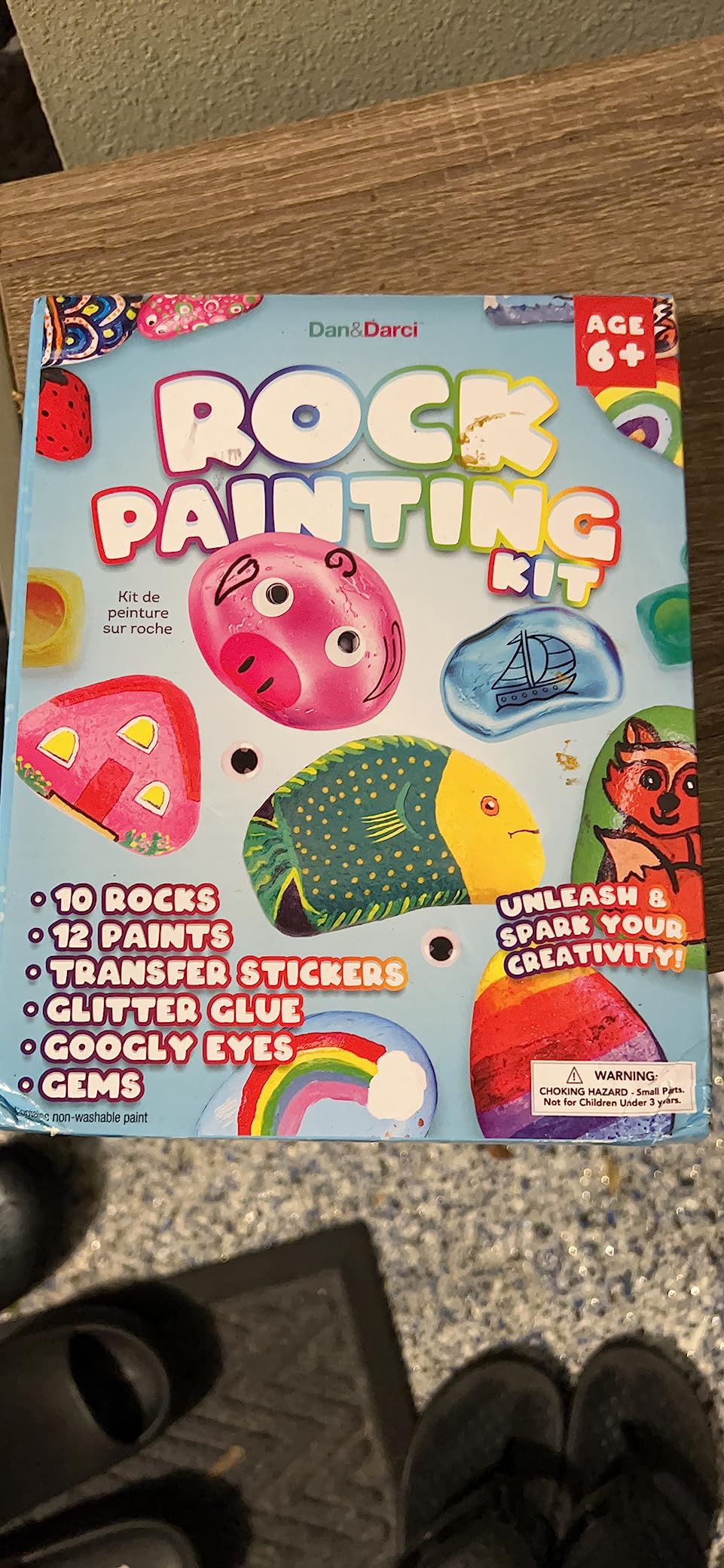 Dan&Darci Kids Rock Painting Kit - Glow in The Dark - Gifts Arts & Crafts for Boys and Girls Ages 6-12 - Craft Activities Kits - Creative Art Toys for 6, 7, 8, 9, 10, 11 & 12 Year Old Kid customer photo 2