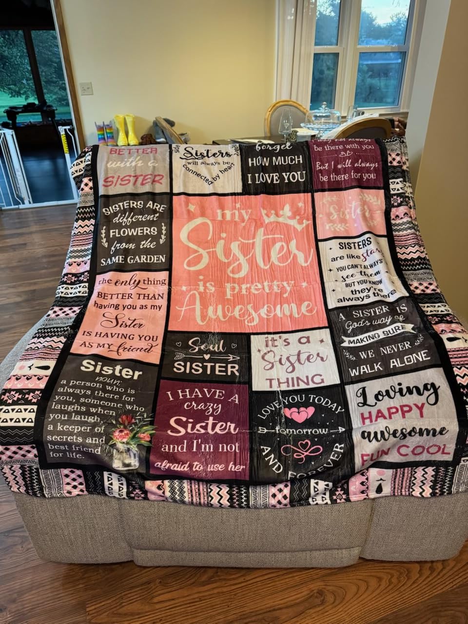 Ruvinzo Sister Gifts from Sis, Sisters Birthday Gift Idea, Best Sister Ever Gift for Women, Birthday Gifts for Sisters, Sis Soft Throw Blanket 60