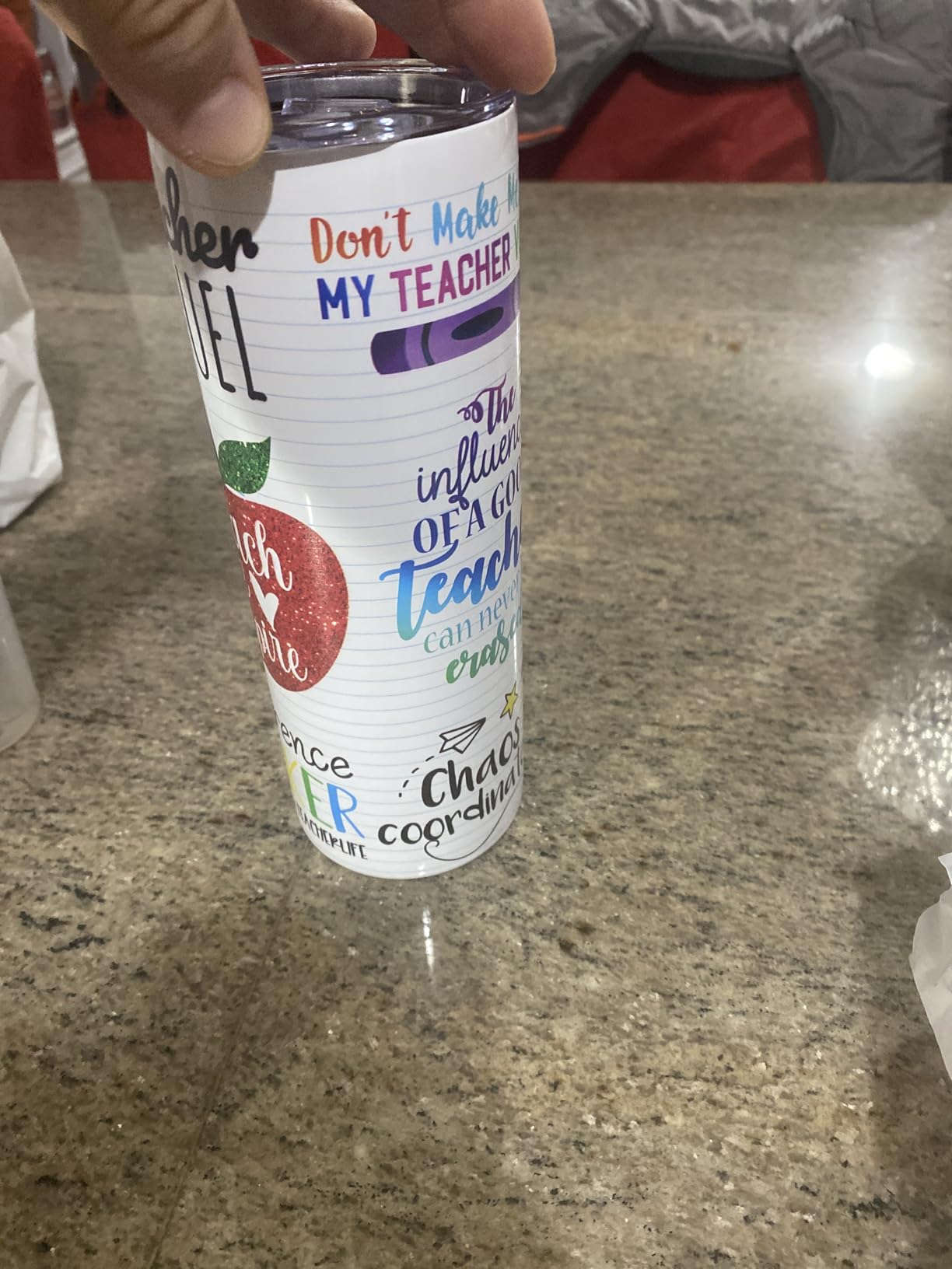 4 Pack Teacher Appreciation Gifts, Teacher Gifts from Student, Teacher Appreciation Week Gifts, 20 oz Skinny Teacher Tumbler for Teacher Week, Birthday, Back to School, Christmas customer photo 1