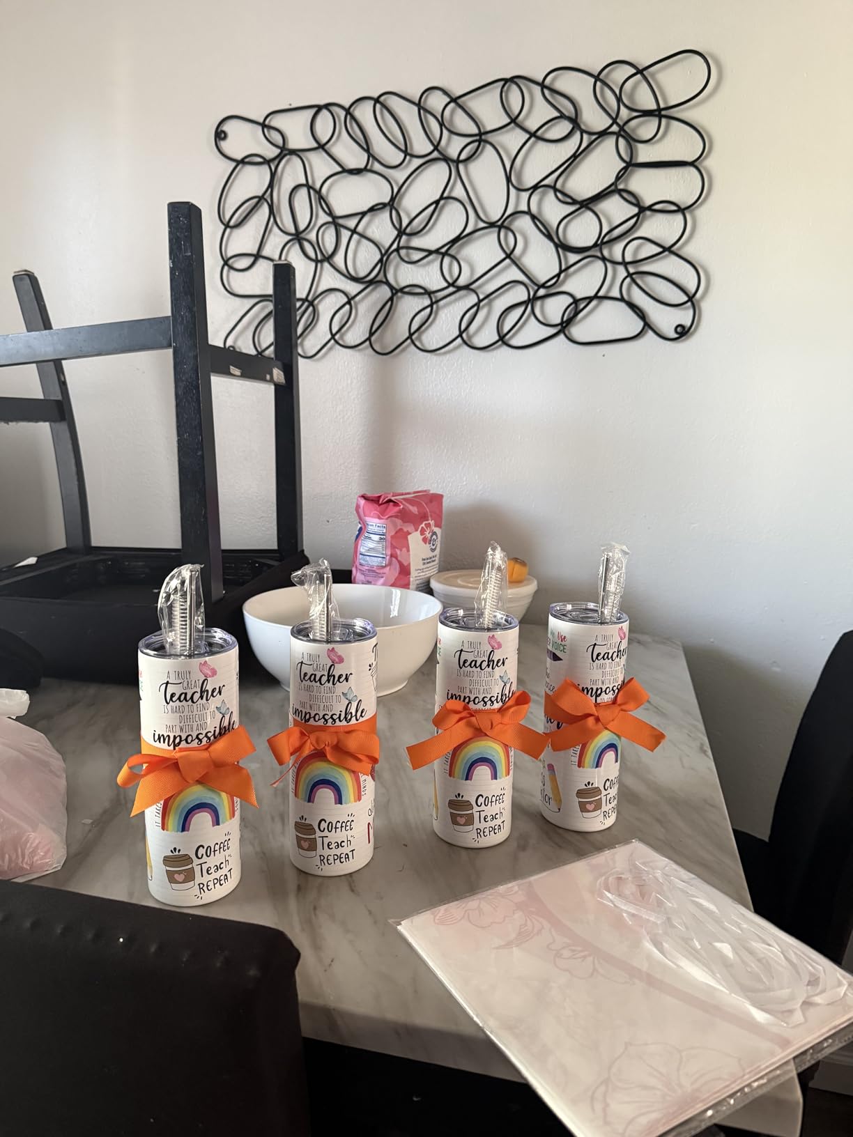 4 Pack Teacher Appreciation Gifts, Teacher Gifts from Student, Teacher Appreciation Week Gifts, 20 oz Skinny Teacher Tumbler for Teacher Week, Birthday, Back to School, Christmas customer photo 2