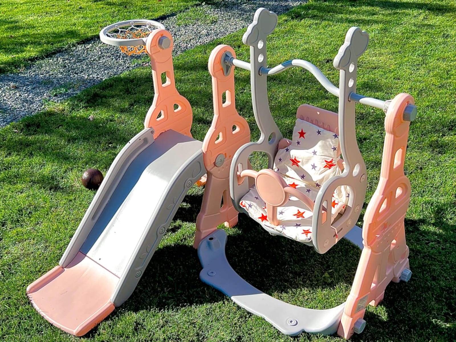 BIERUM 4-in-1 Toddler Slide Swing Set for Kids 1-2, Indoor/Outdoor customer photo 1
