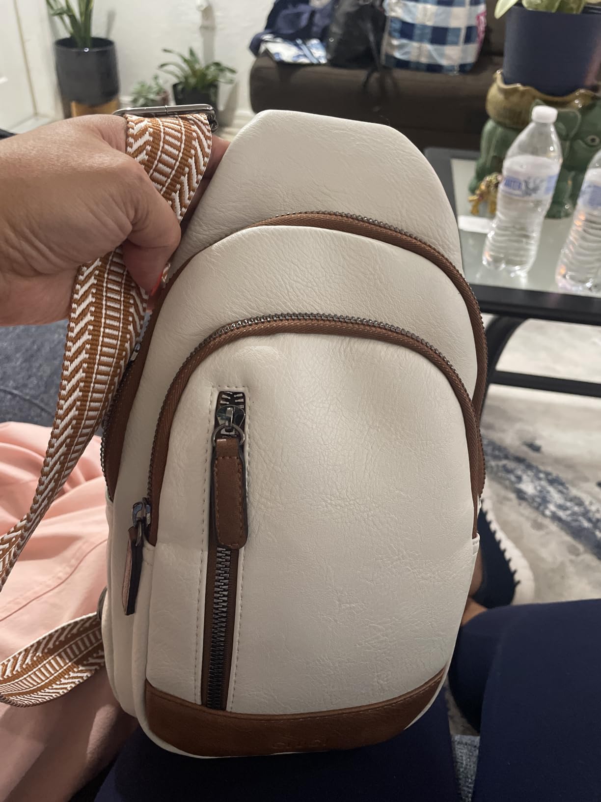 CLUCI Crossbody Bags for Women Men,Leather Sling Bag Cross Body Backpack for Woman Gifts for Women Birthday Unique customer photo 2