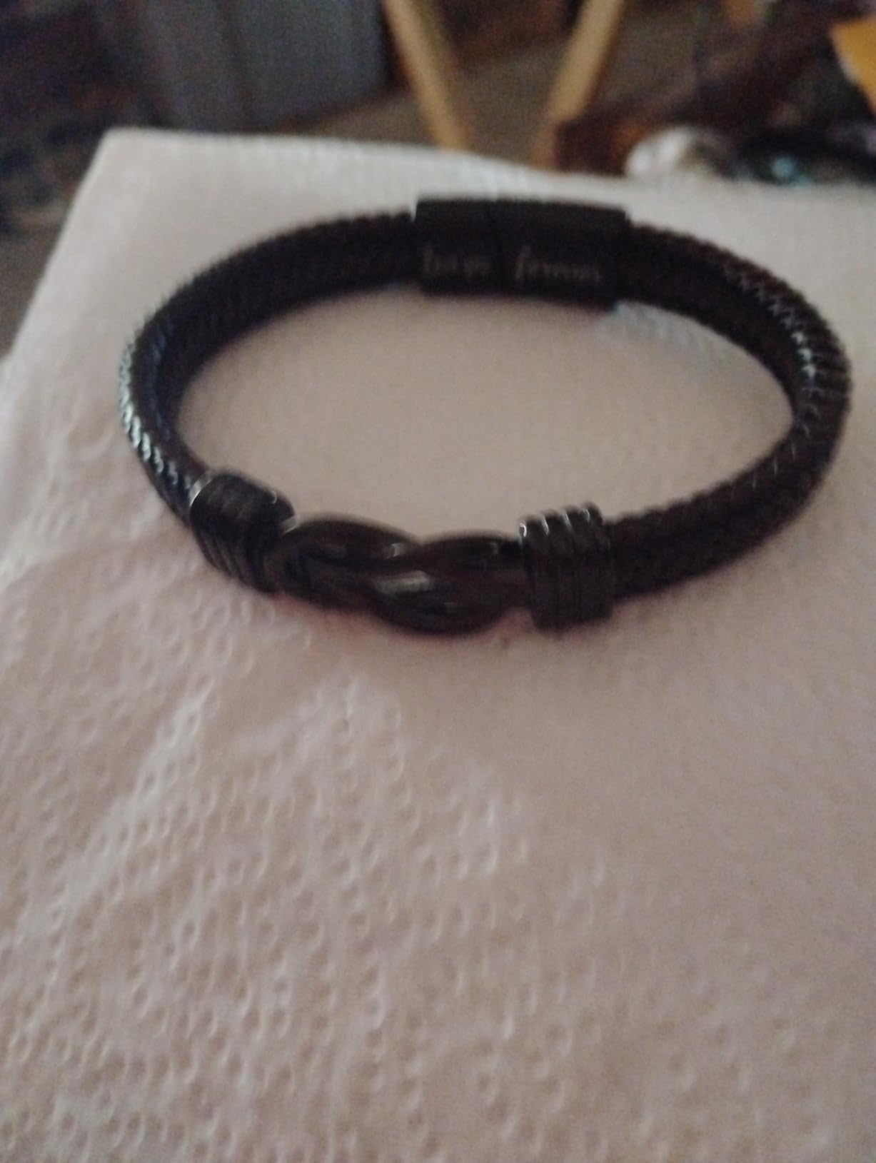 Knot Bracelet Gifts for Men, Leather Stainless Steel Knot Mens Bracelet customer photo 2