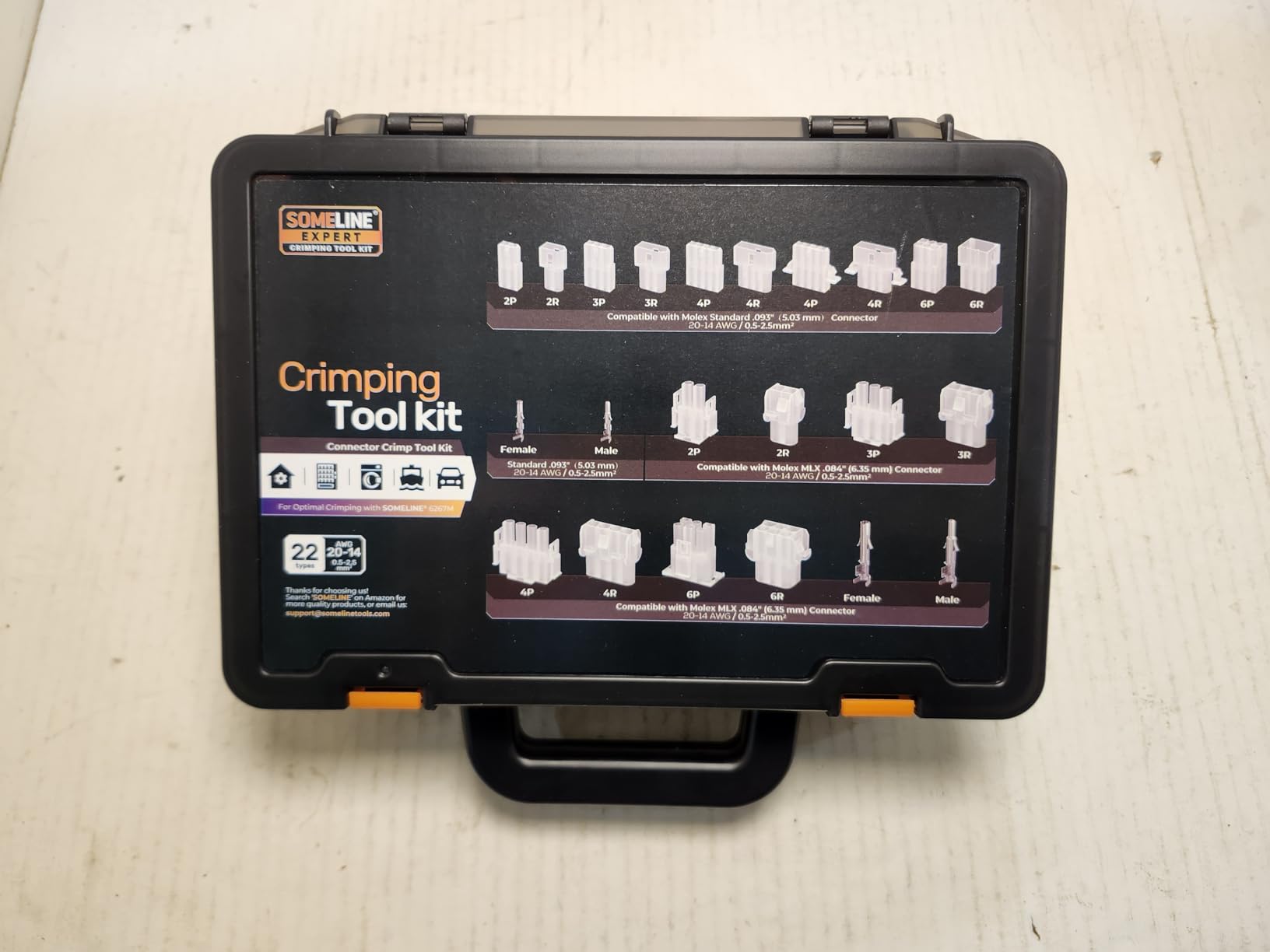 SOMELINE Crimp Tool Connector Kit, JST-XH 2.5mm and Dupont 2.54mm Connector Set, 21 Types of Connectors, 30-20 AWG Ratcheting Crimper for JST Series,KF2510,Molex,AMP EI Series customer photo 1